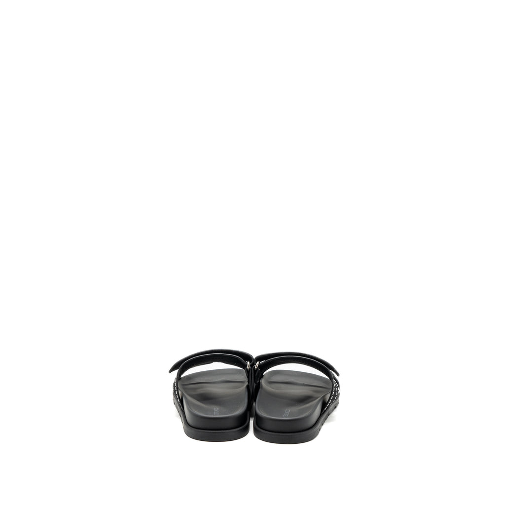 HERMES CHYPRE SANDALS SUEDE/ CRYSTAL BLACK