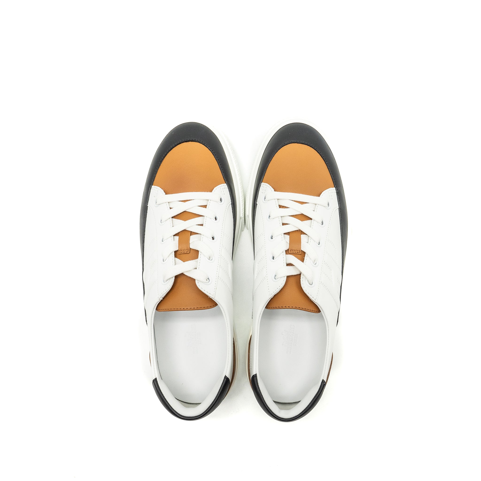 HERMES HOMME DEEP SNEAKER CALFSKIN WHITE/NATURAL/BLACK