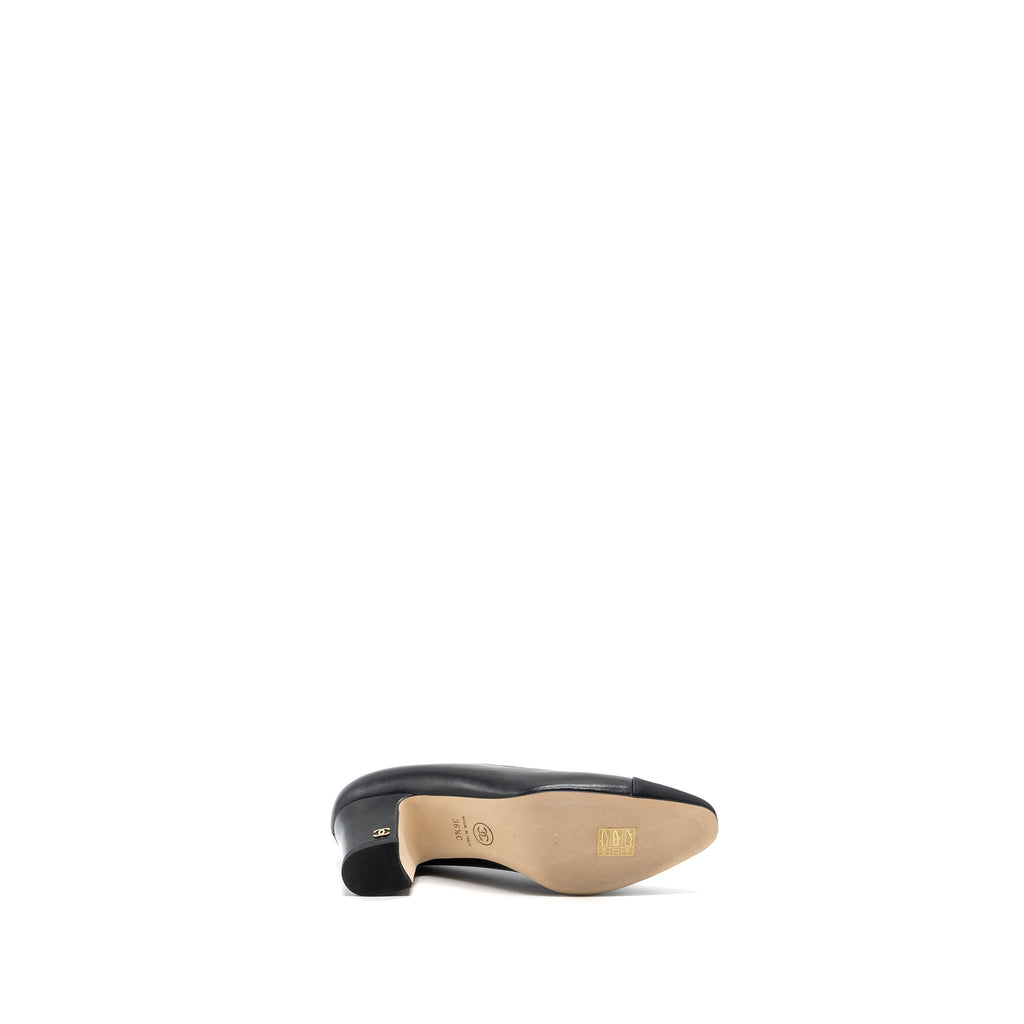 CHANEL HEELS LEATHER/ FABRIC BLACK