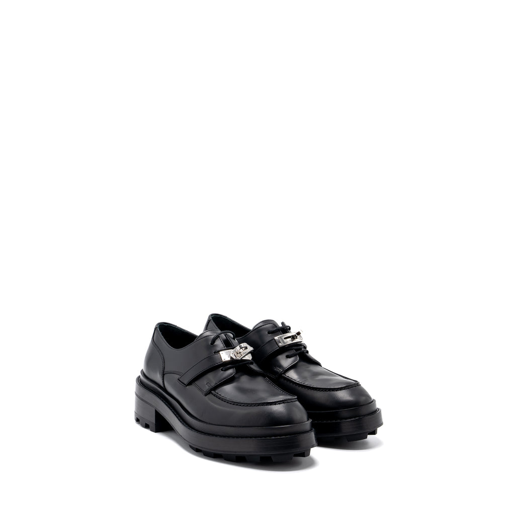 HERMES FIRST DERBY OXFORD LOAFER CALFSKIN BLACK SHW