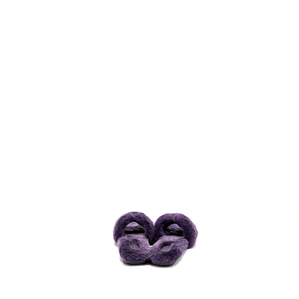 HERMES ORAN SANDAL SHEARLING PURPLE