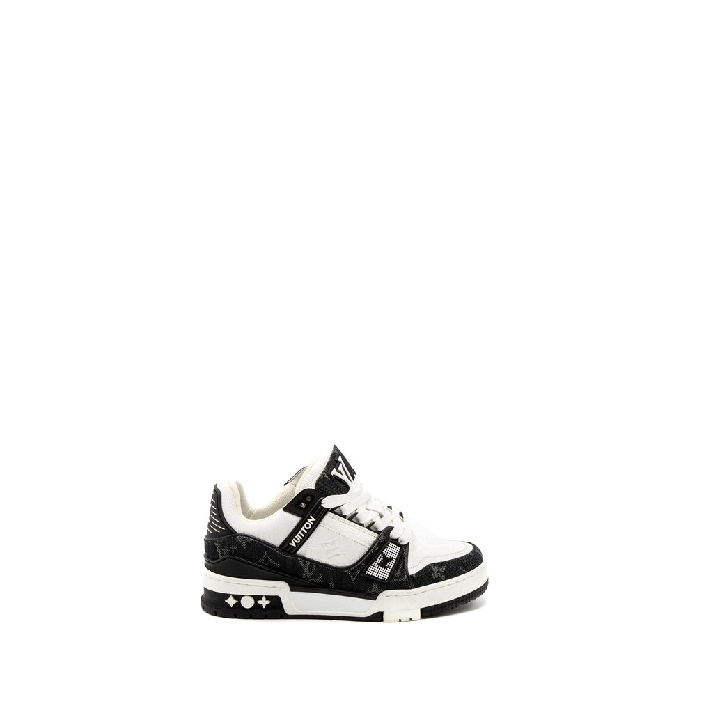 LOUIS VUITTON TRAINER SNEAKER MONOGRAM DENIM/MONOGRAM-EMBOSSED GRAINED CALFSKIN BLACK
