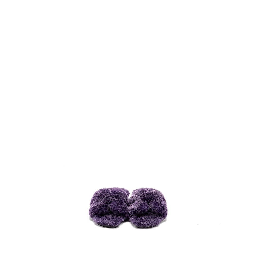 HERMES ORAN SANDAL SHEARLING PURPLE