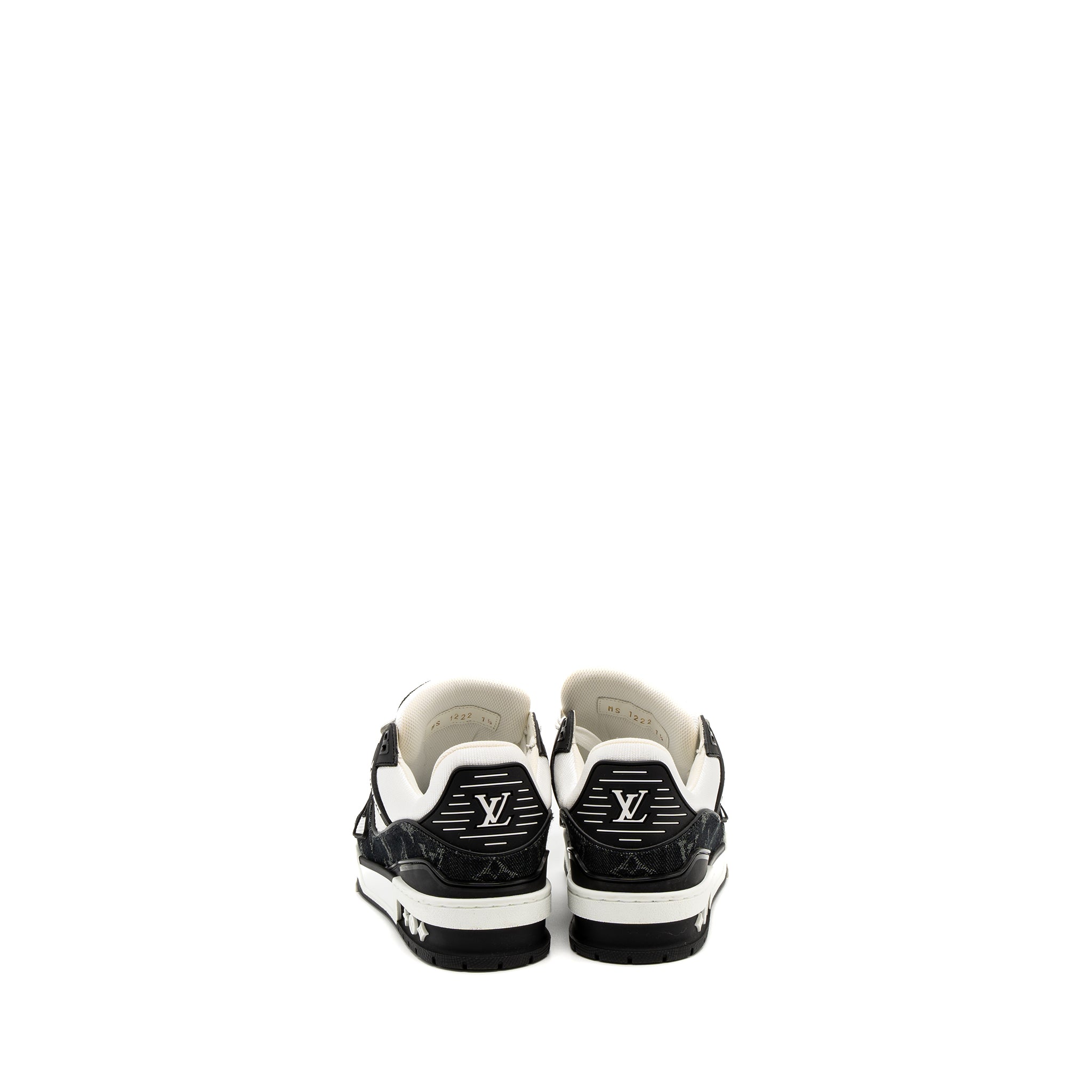 LOUIS VUITTON TRAINER SNEAKER MONOGRAM DENIM/MONOGRAM-EMBOSSED GRAINED CALFSKIN BLACK