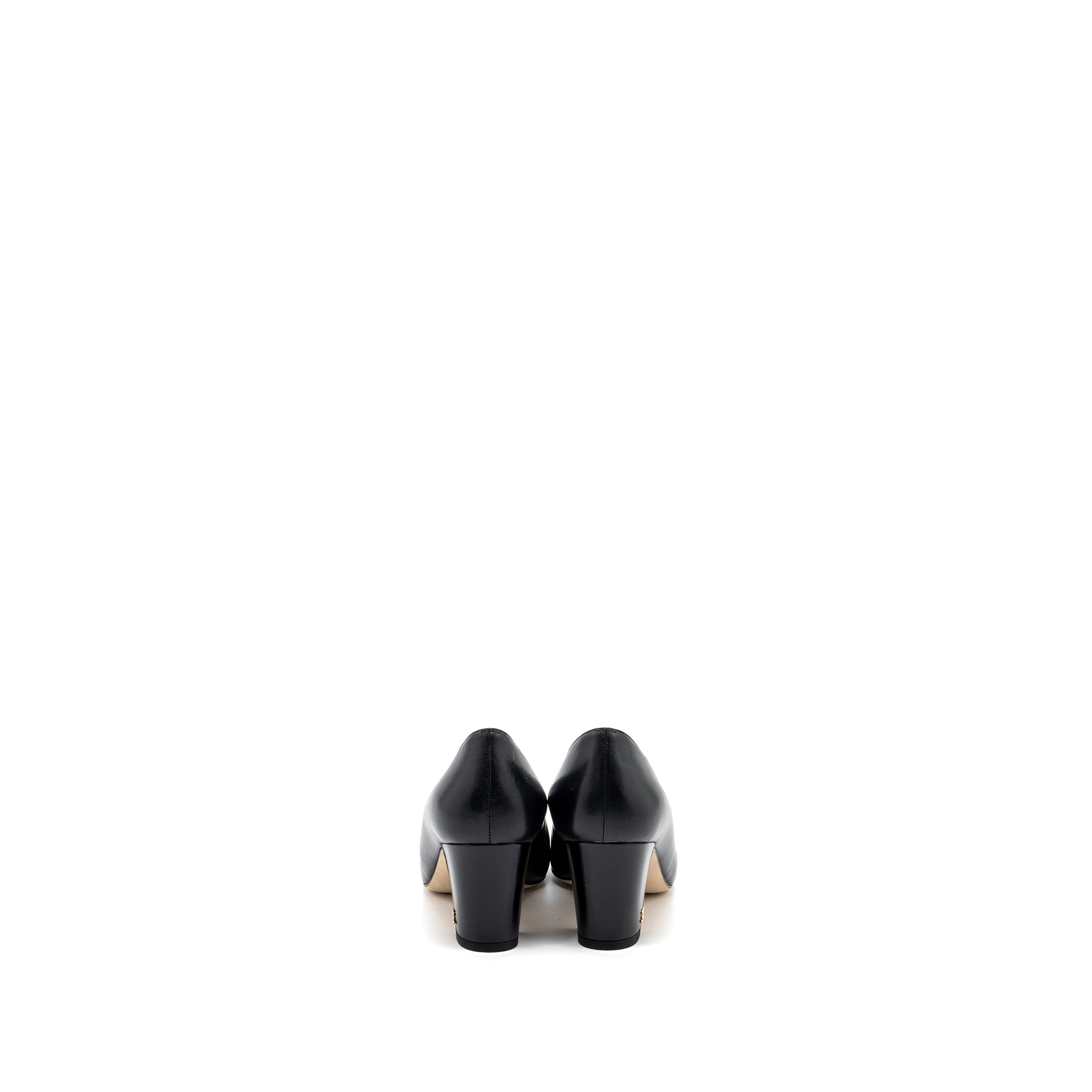 CHANEL HEELS LEATHER/ FABRIC BLACK
