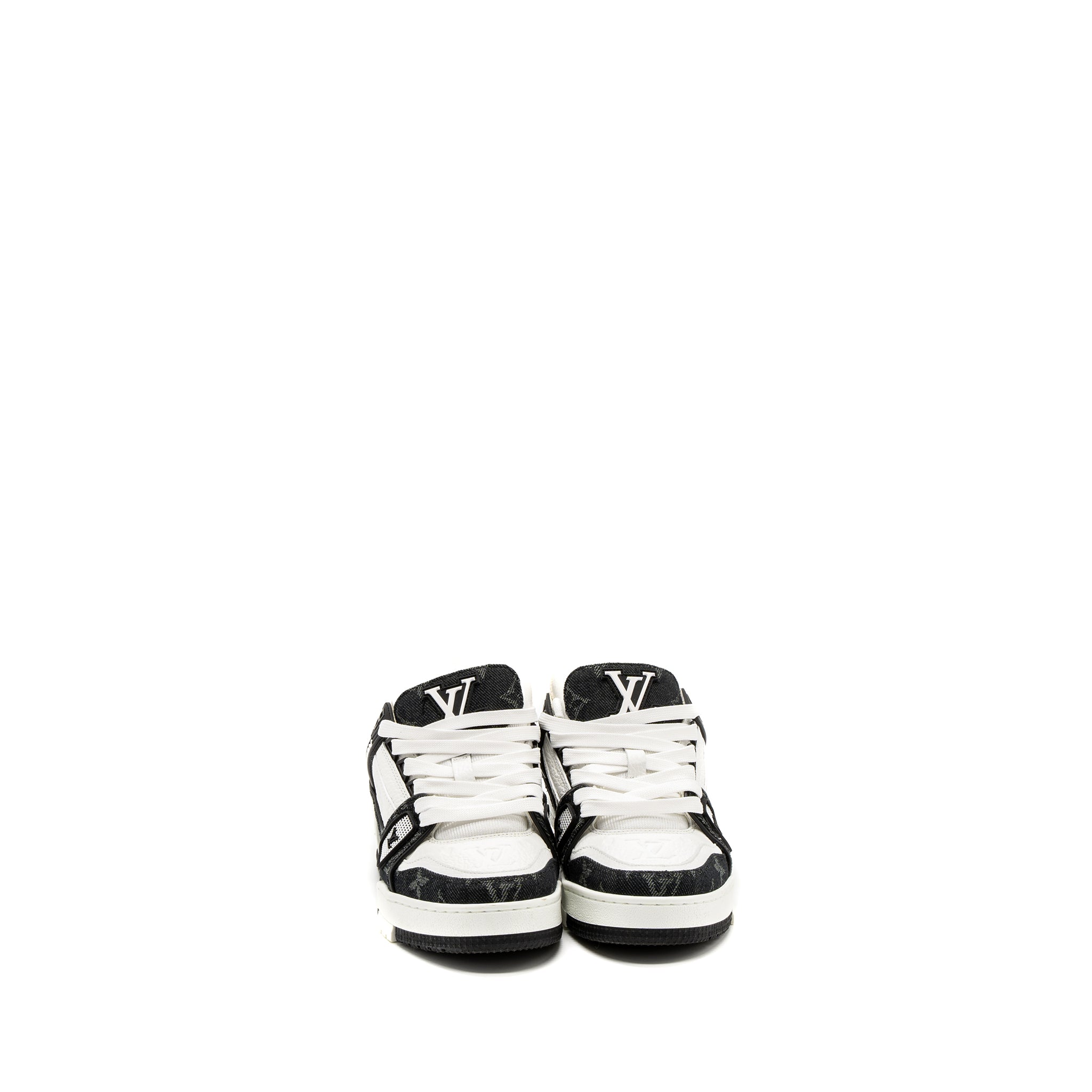 LOUIS VUITTON TRAINER SNEAKER MONOGRAM DENIM/MONOGRAM-EMBOSSED GRAINED CALFSKIN BLACK