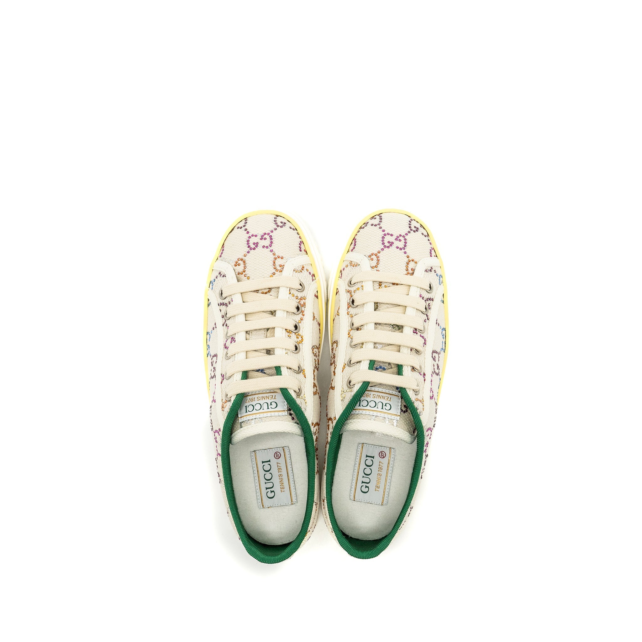GUCCI TENNIS SNEAKER GG LOGO CRYSTAL MULTICOLOUR