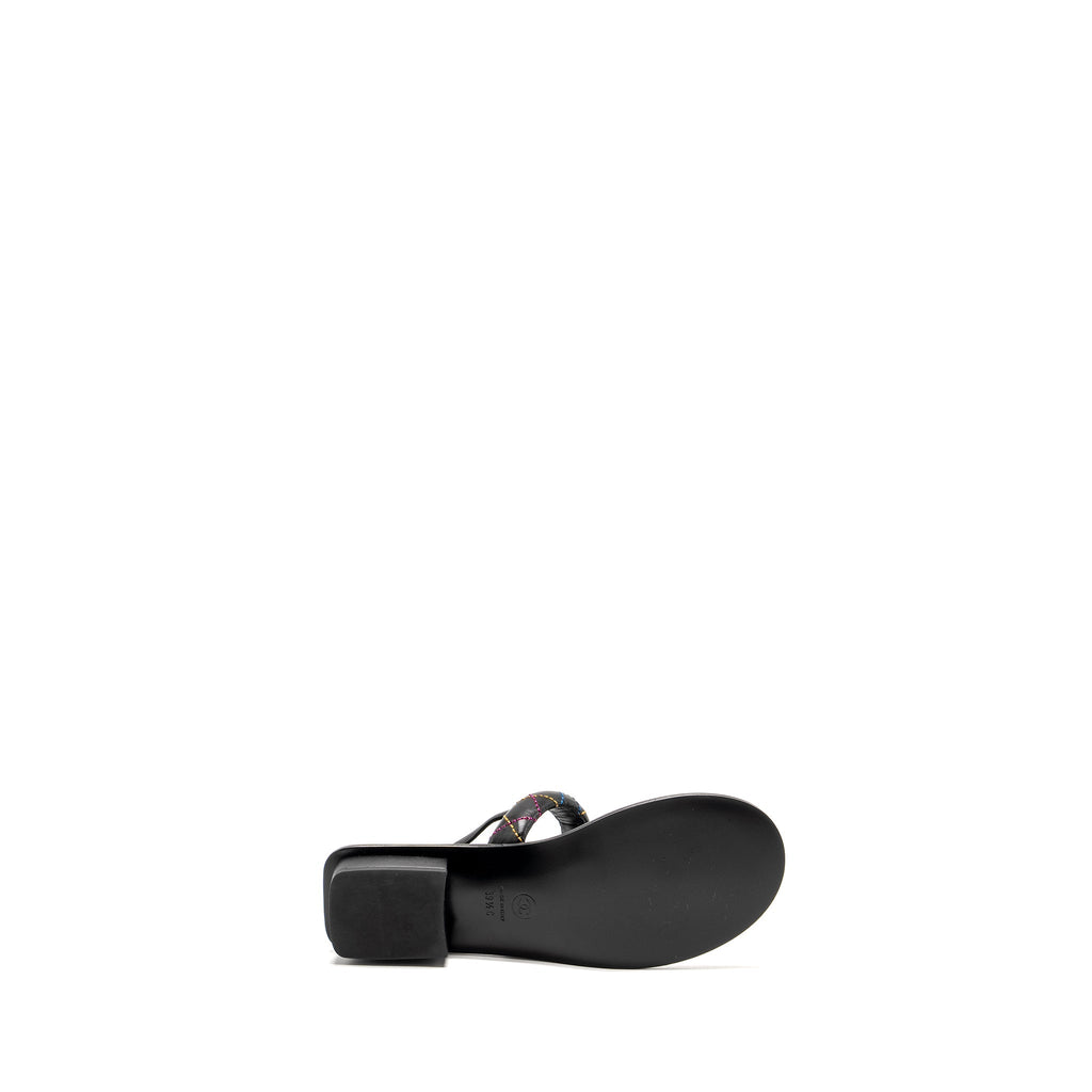 CHANEL SANDALS BLACK /MULTICOLOUR