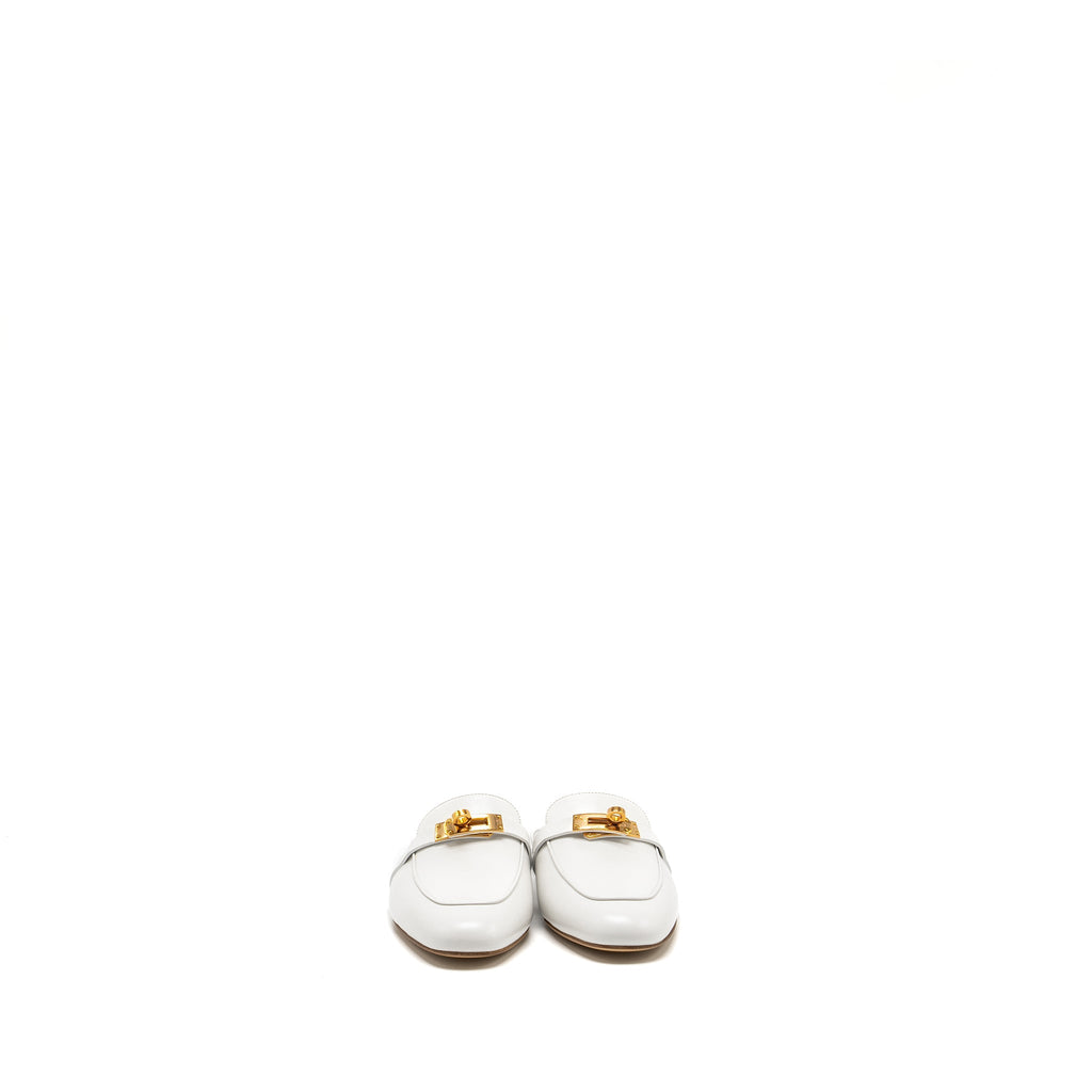 HERMES FEMME OZ MULE BLANC RGHW