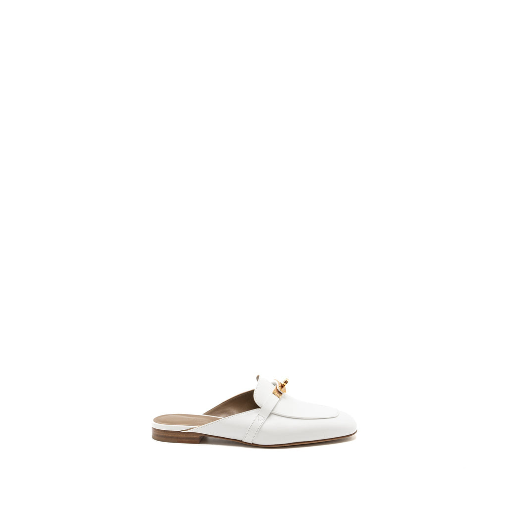 HERMES OZ MULES WHITE RGHW
