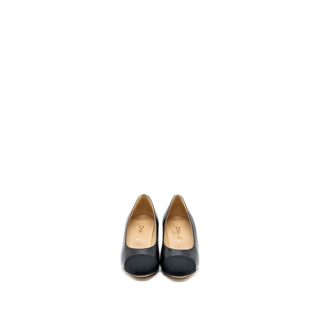 CHANEL HEELS LEATHER/ FABRIC BLACK