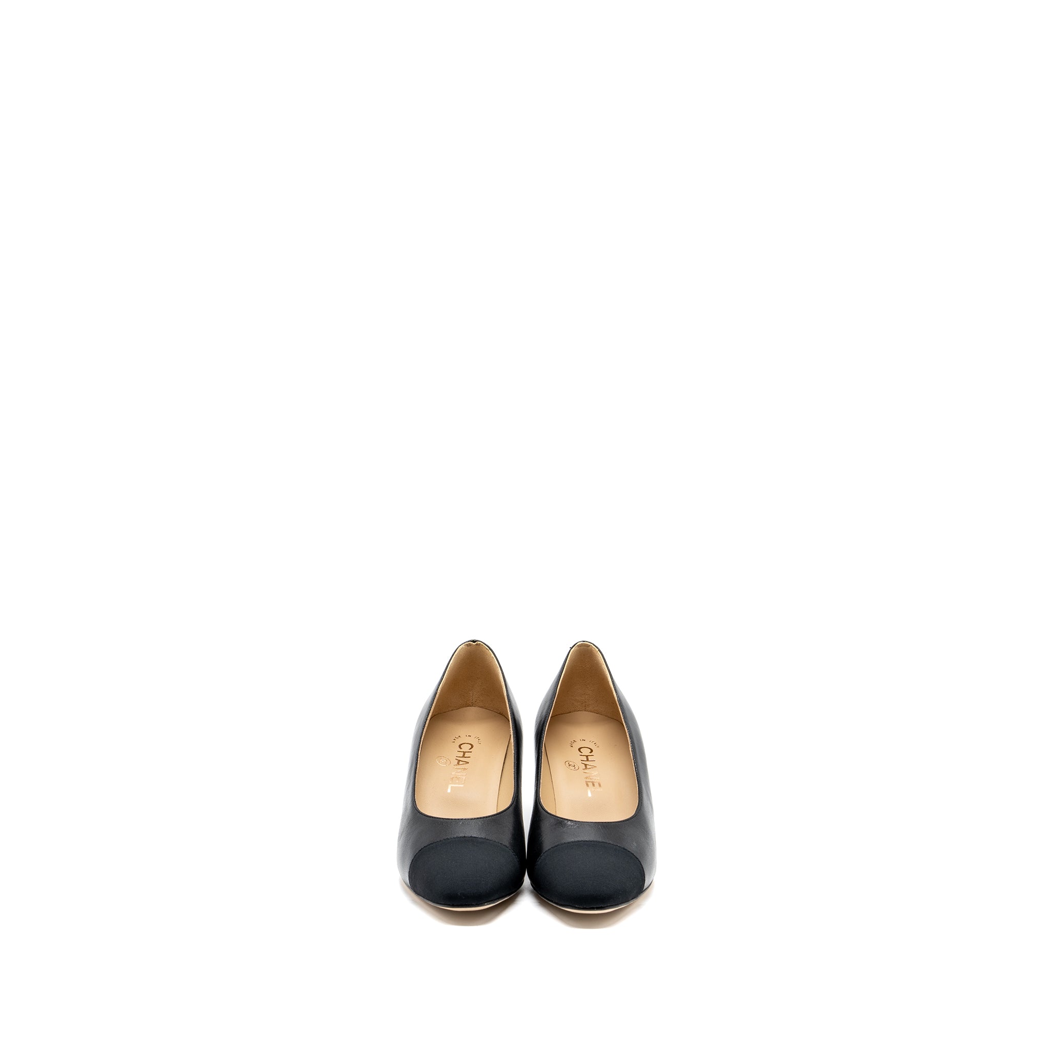 CHANEL HEELS LEATHER/ FABRIC BLACK