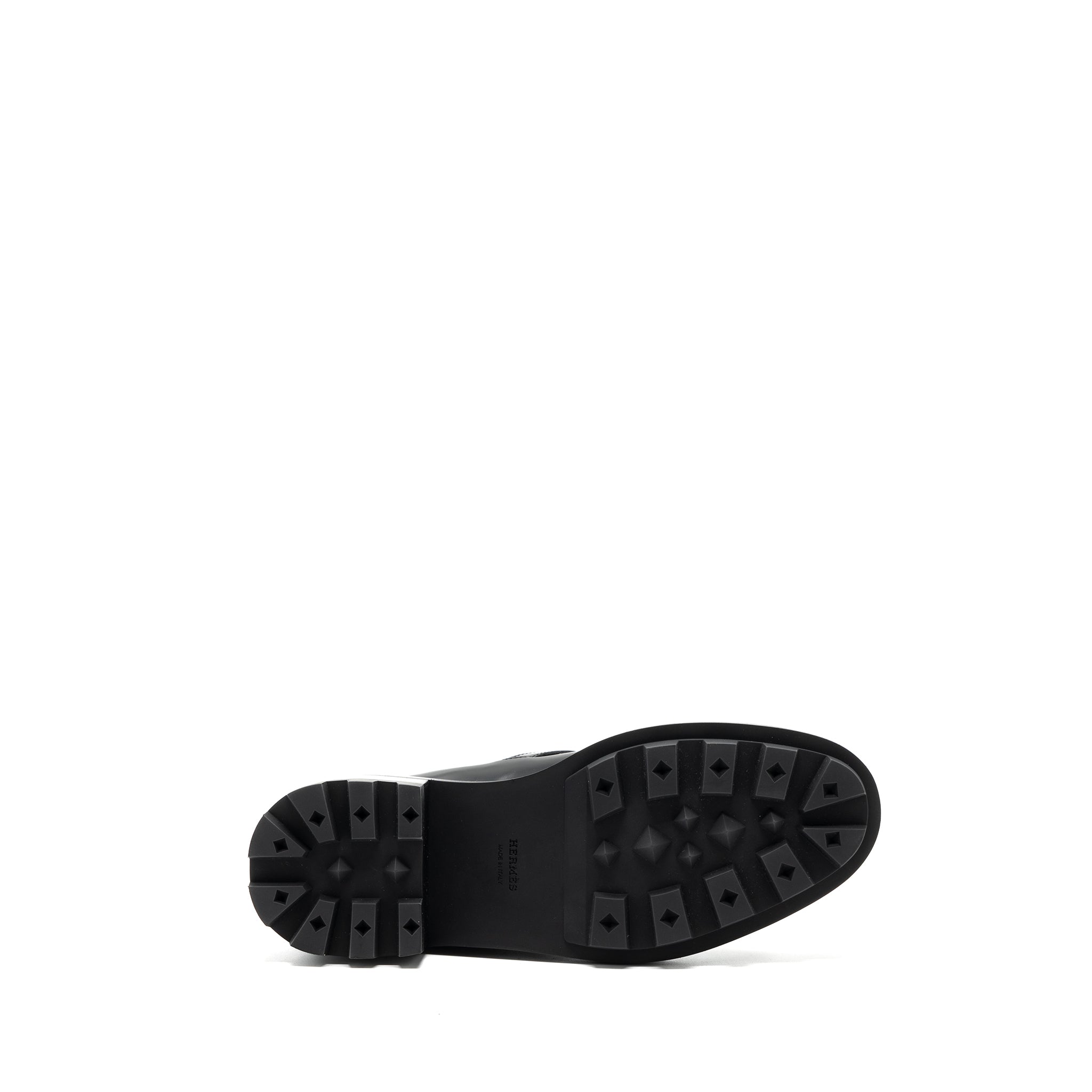 HERMES FUNK ANKLE BOOT GLAZED CALFSKIN BLACK SHW