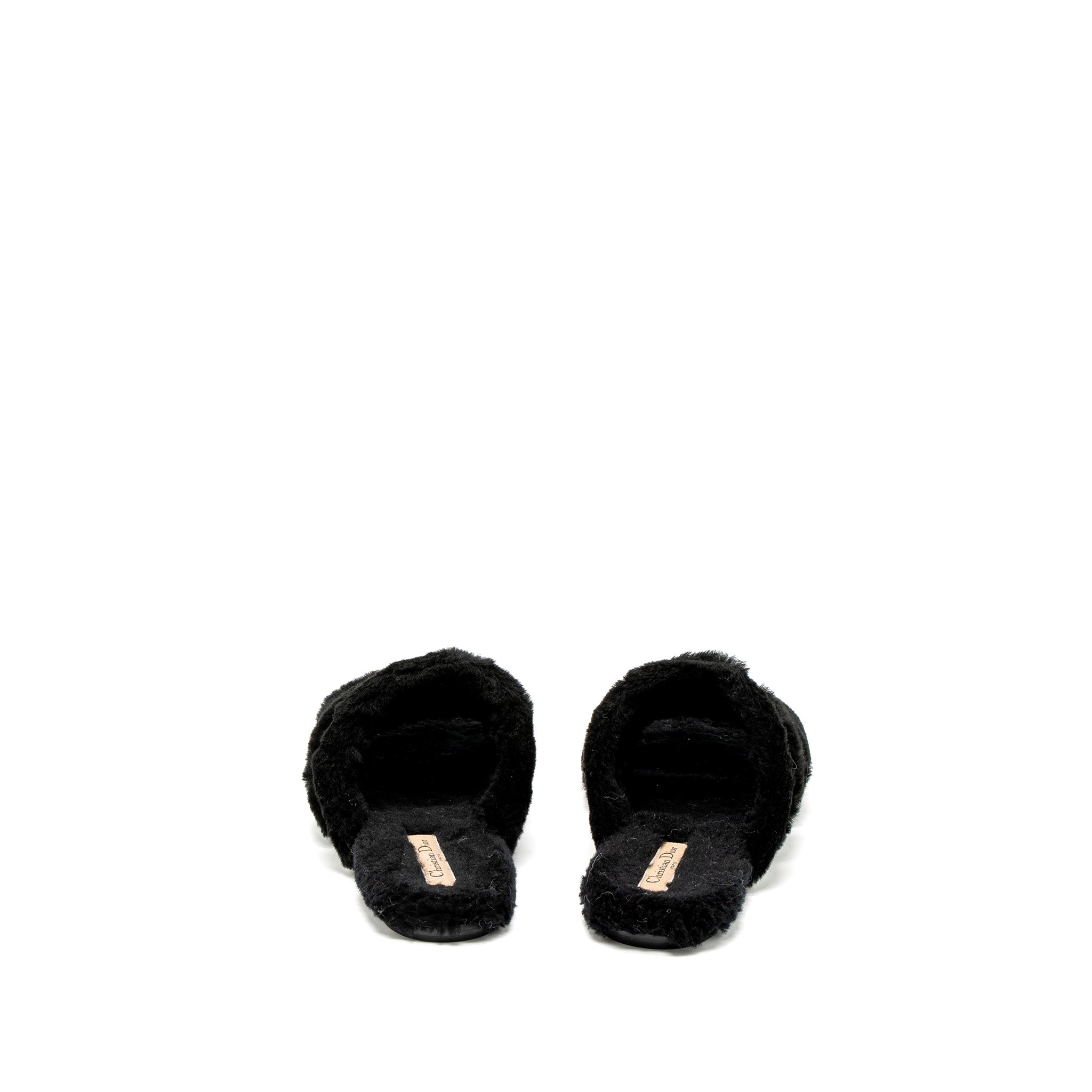 DIOR CHEZ MOI SANDALS SHEARLING BLACK
