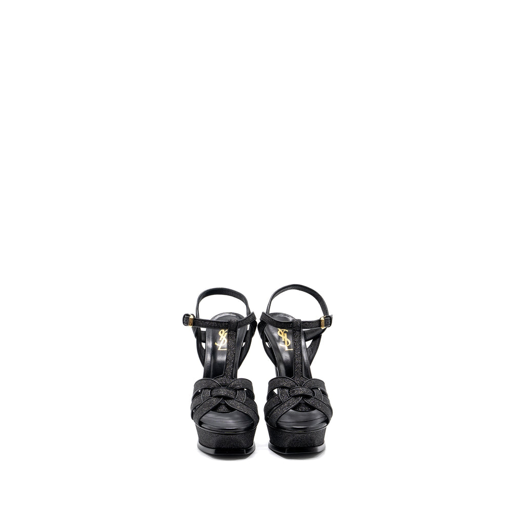 SAINT LAURENT TRIBUTE PLATFORM SANDALS BLACK