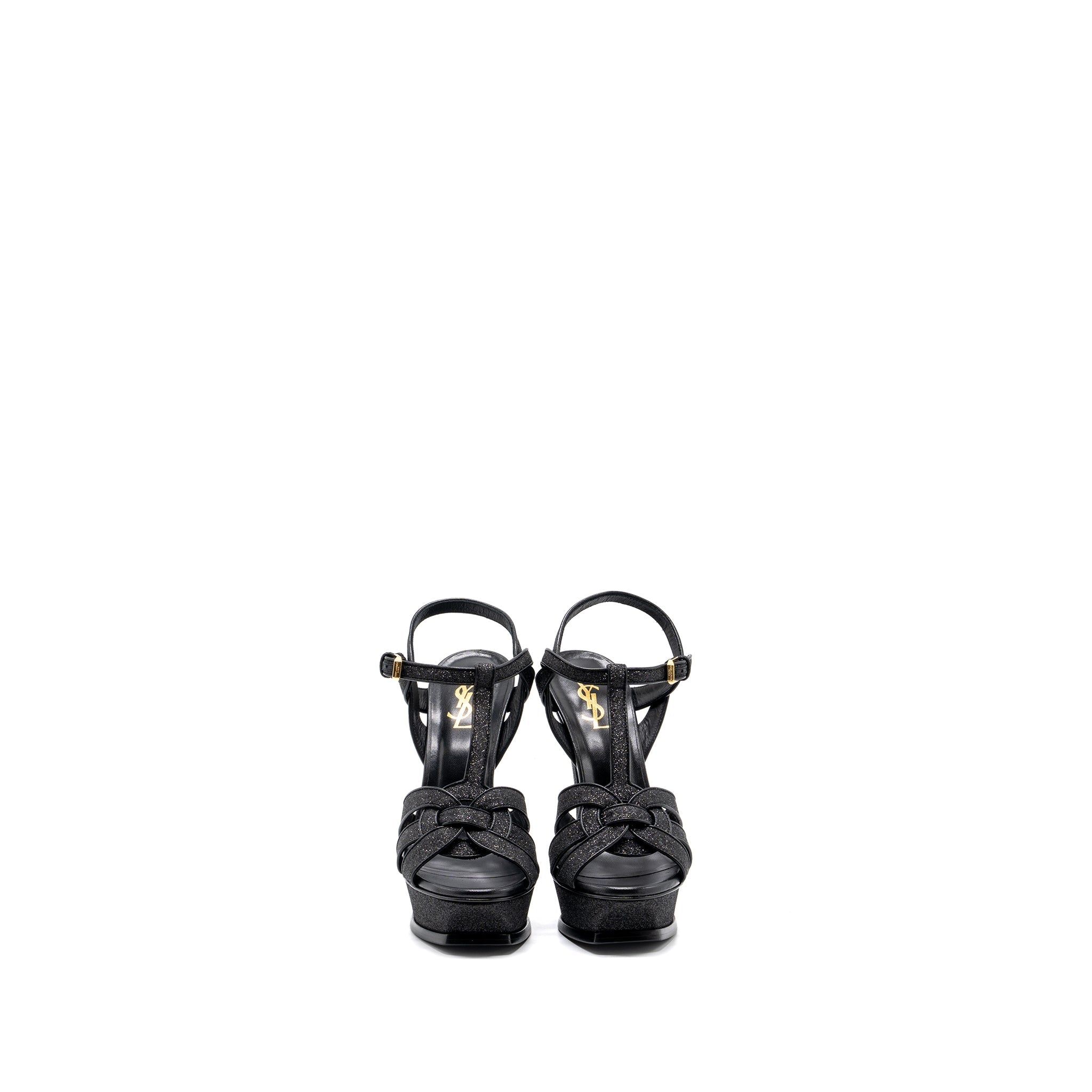 SAINT LAURENT TRIBUTE PLATFORM SANDALS BLACK