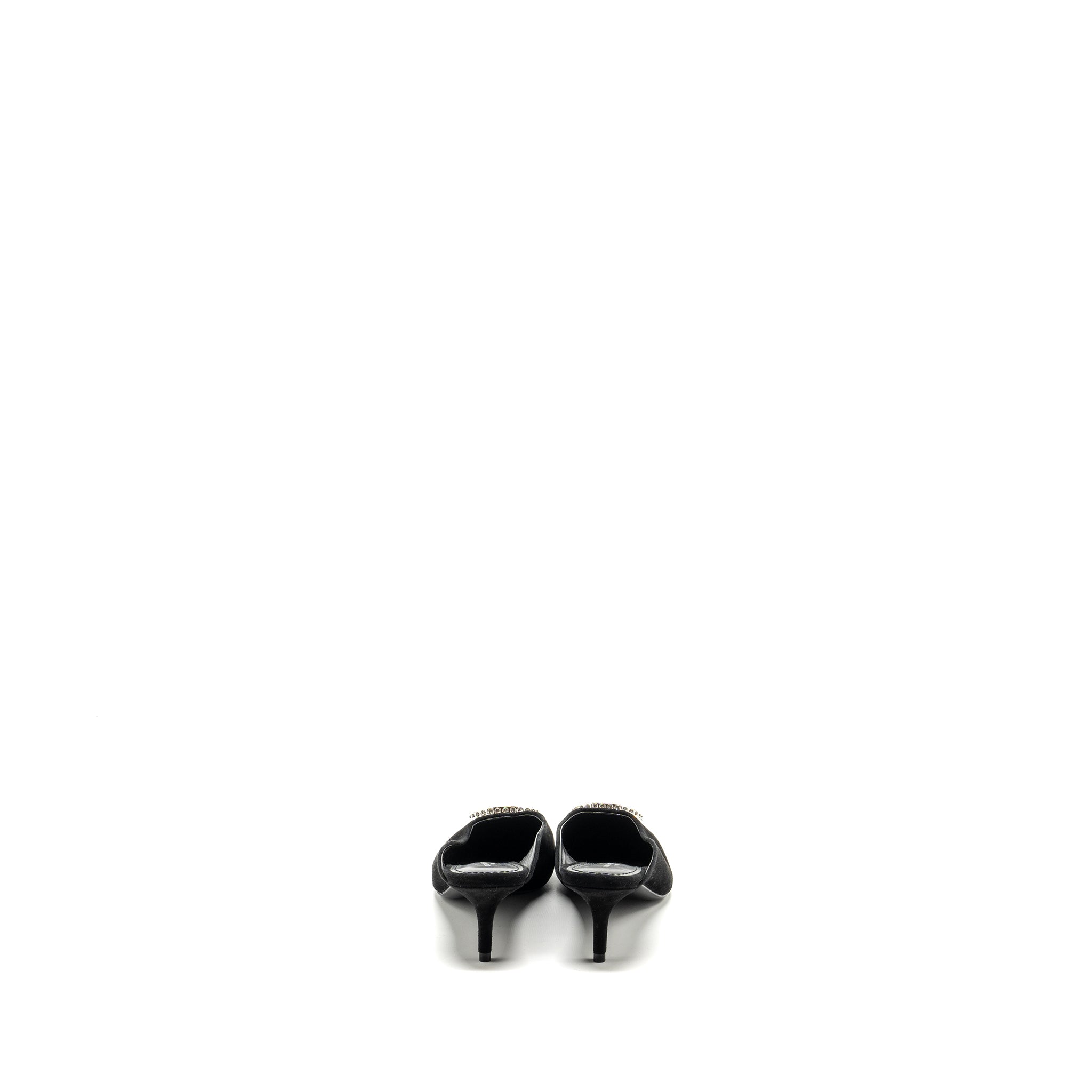 LOUIS VUITTON MADELEINE MULES SUEDE BLACK