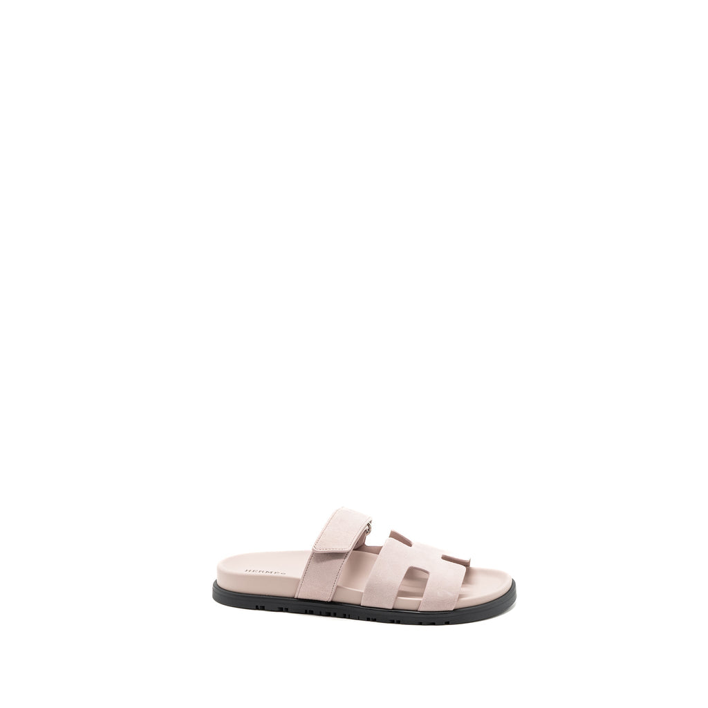 HERMES CHYPRE SANDALS SUEDE / MAUVE PALE