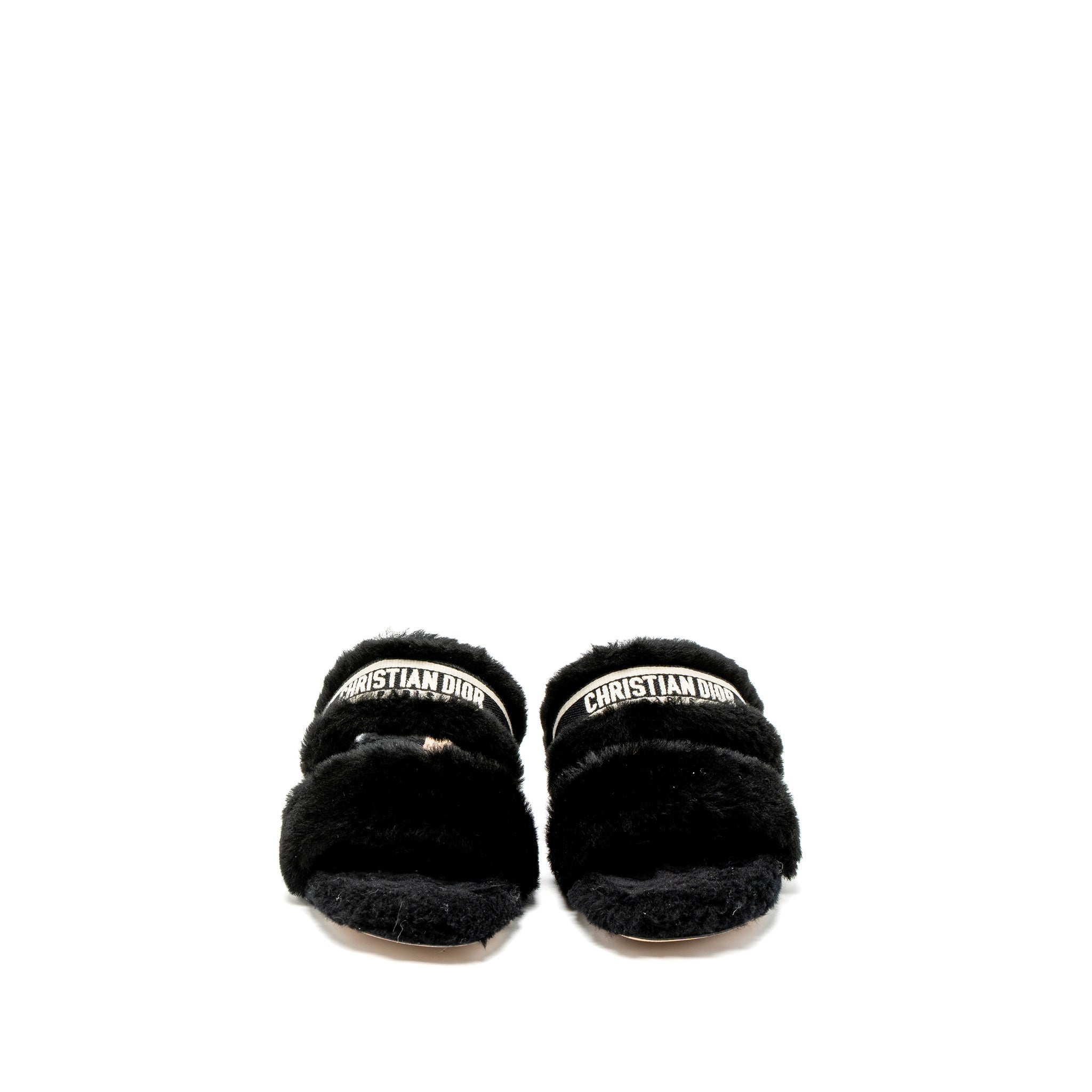 DIOR CHEZ MOI SANDALS SHEARLING BLACK