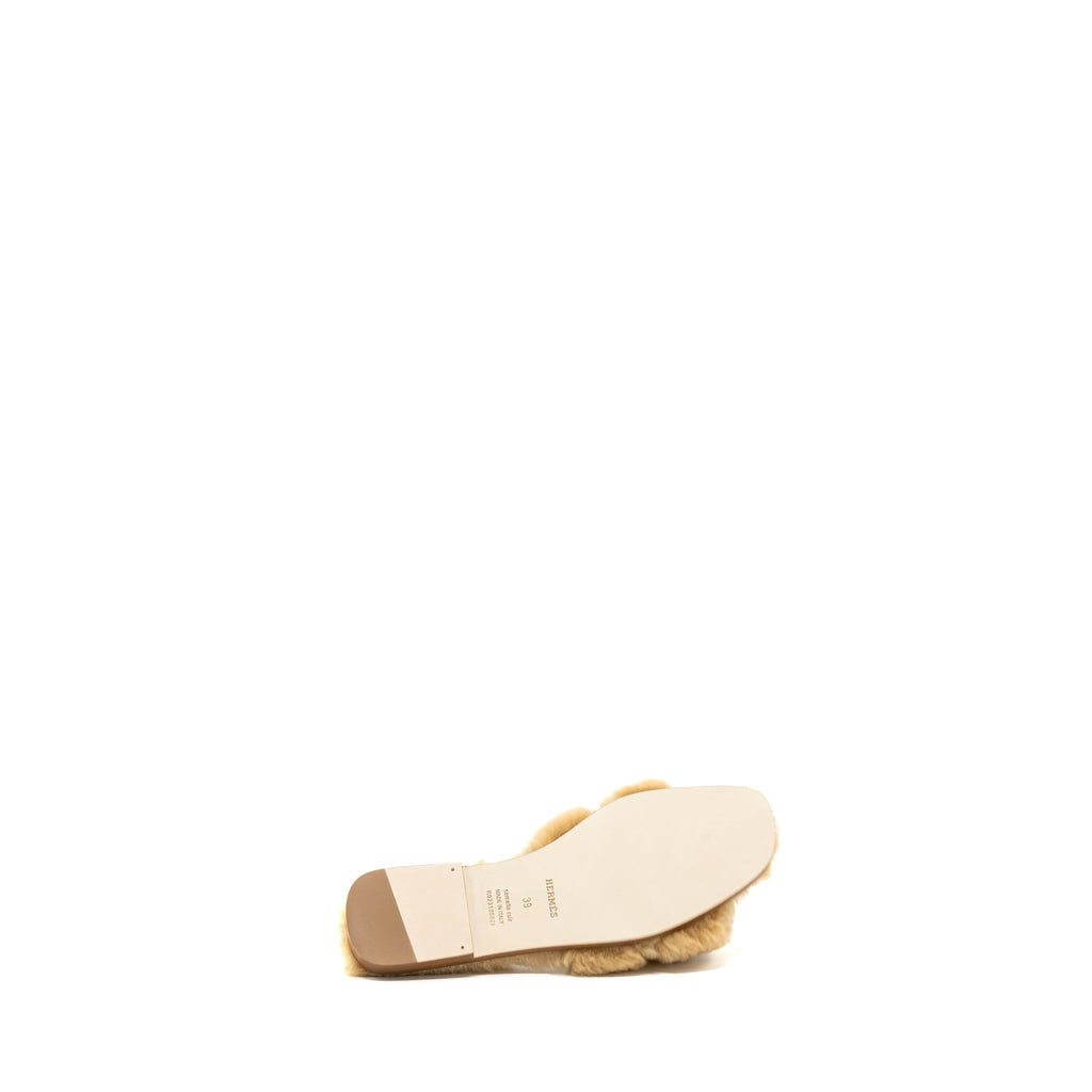HERMES ORAN SANDALS PEAU LAINEE MER BEIGE