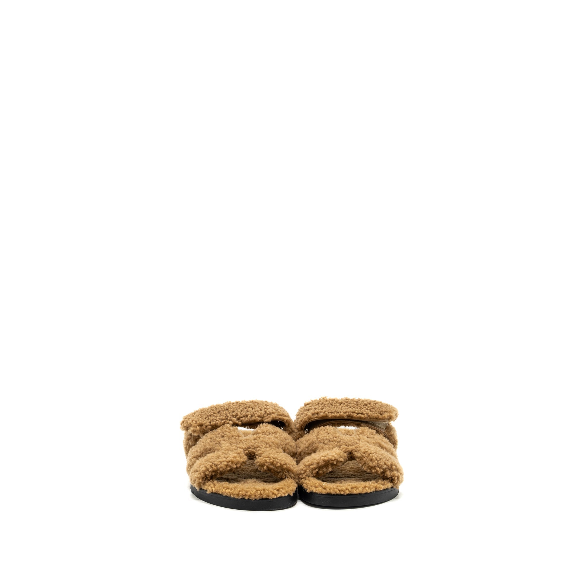 HERMES CHYPRE SANDALS PEAU LAINEE MER BEIGE ARGYLE