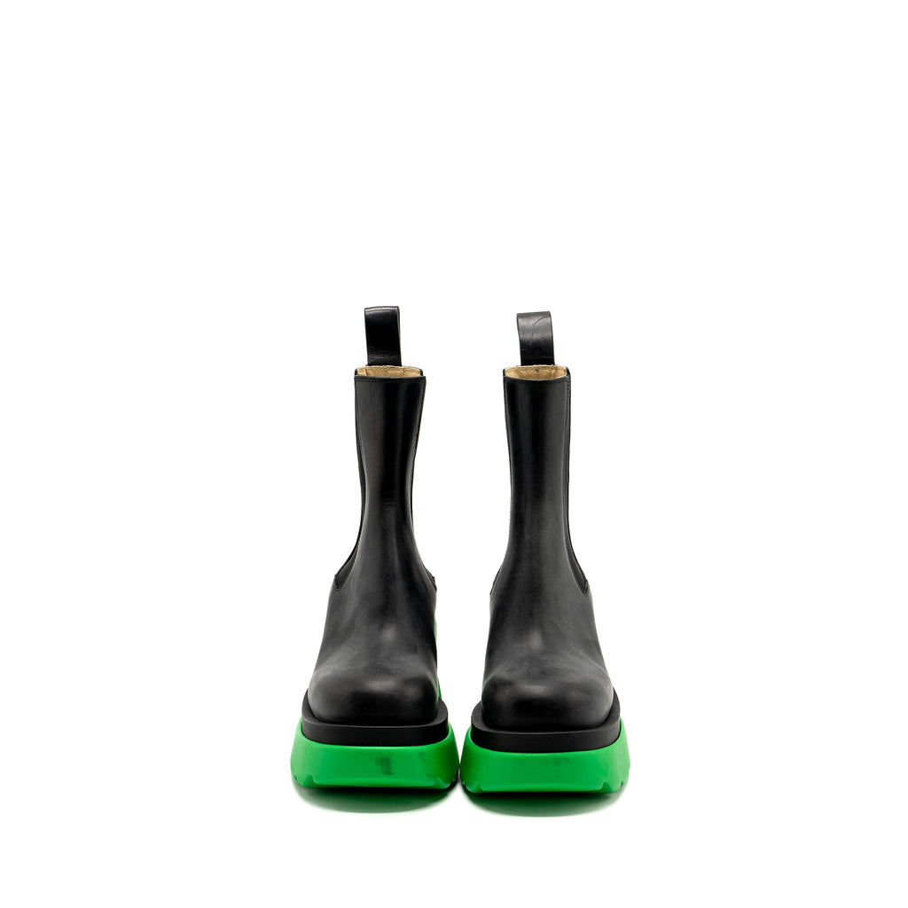 BOTTEGA VENETA FLASH ANKLE BOOTS MILITARY CALFSKIN GRASS BLACK