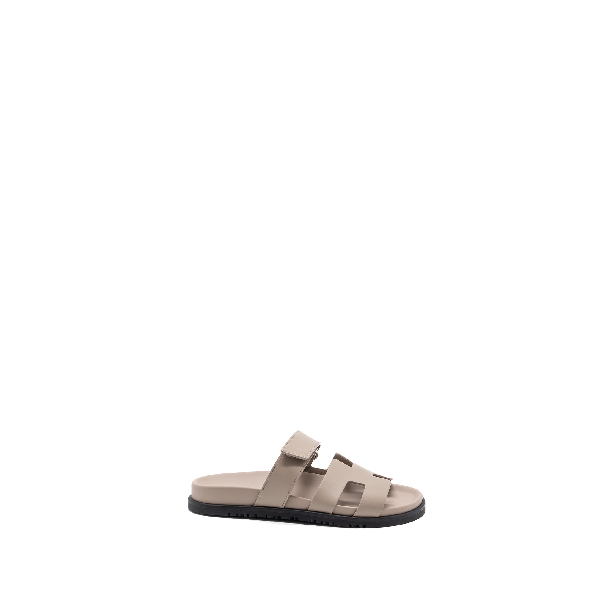 HERMES CHYPRE SANDALS VEAU BEIGE MASTIC SHW