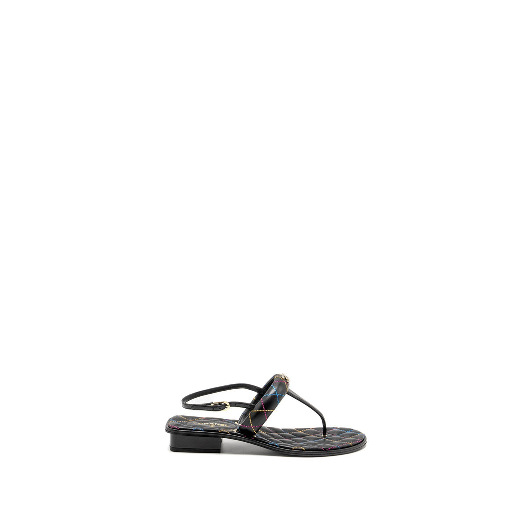 CHANEL SANDALS BLACK /MULTICOLOUR