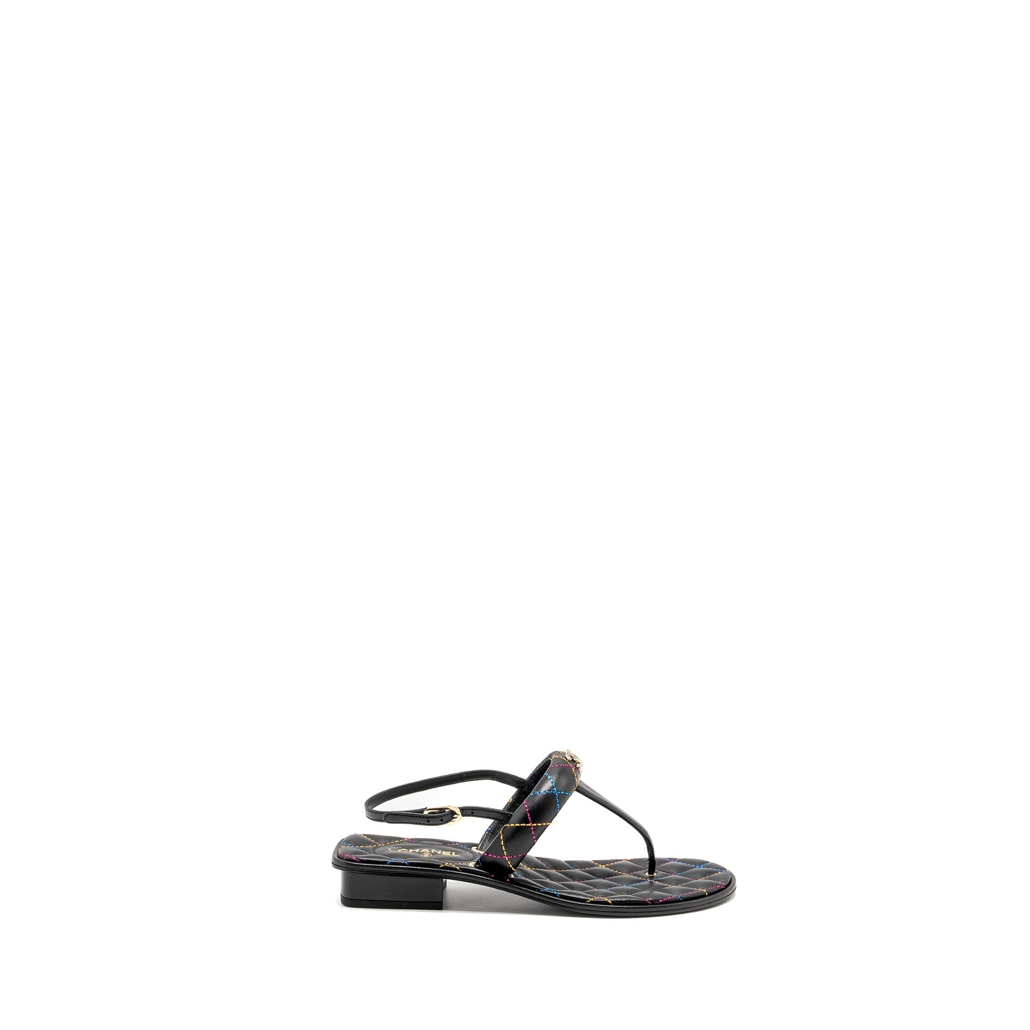 CHANEL SANDALS BLACK /MULTICOLOUR