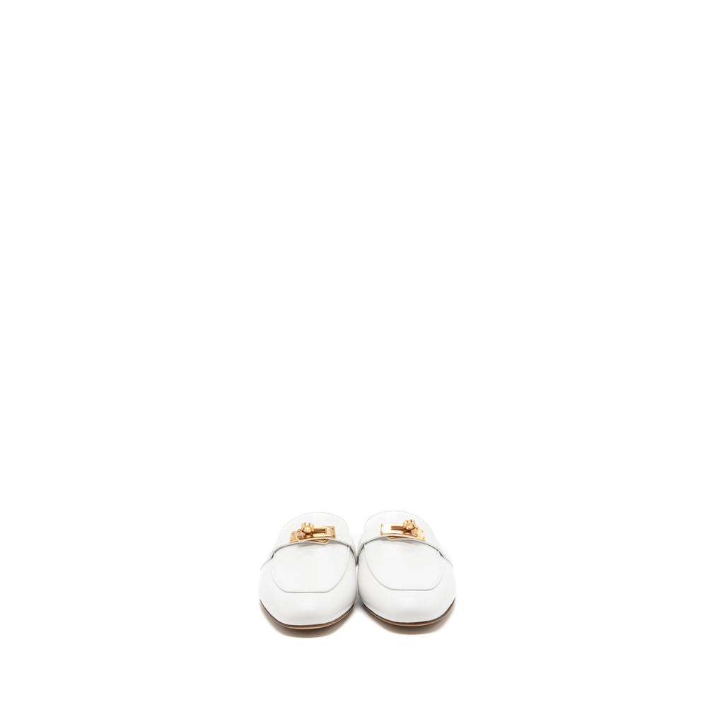 HERMES OZ MULES WHITE RGHW