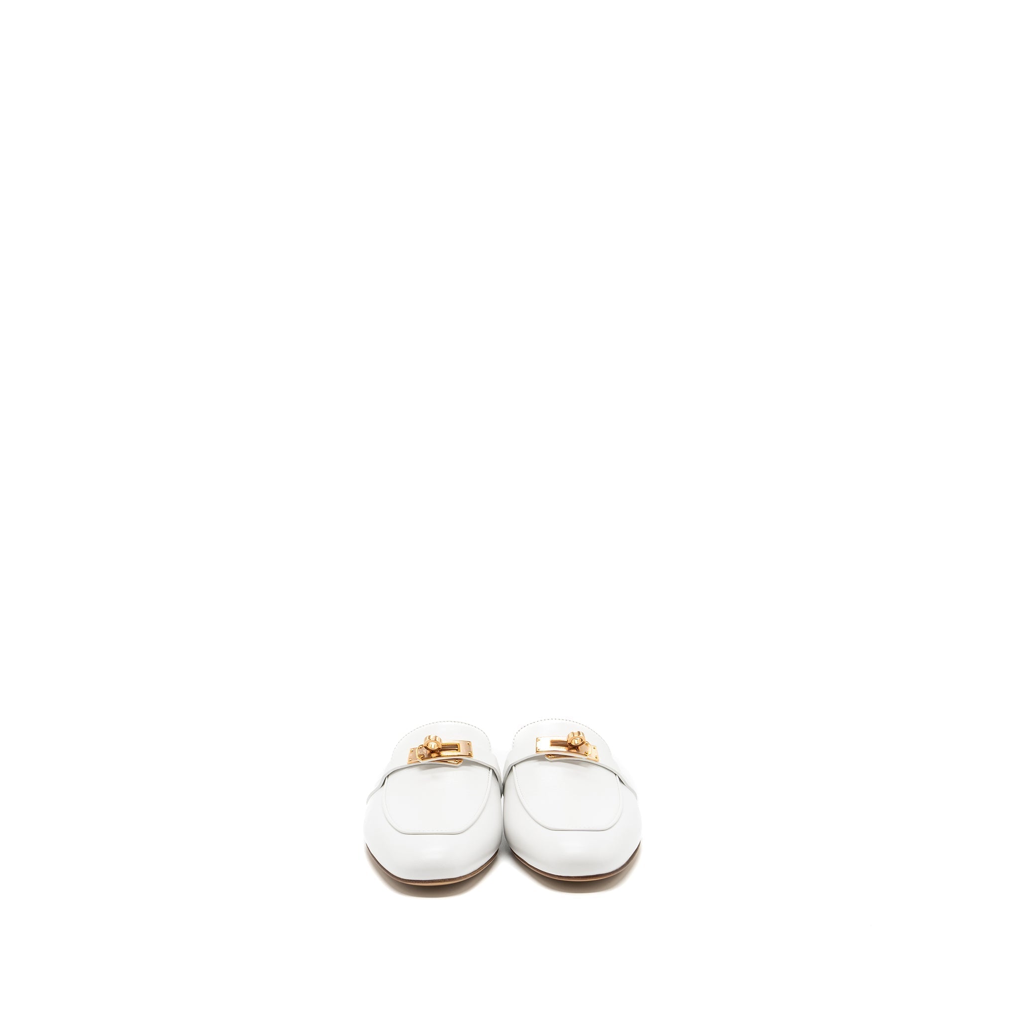 HERMES OZ MULES WHITE RGHW