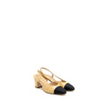 CHANEL SLING BACK BEIGE/BLACK