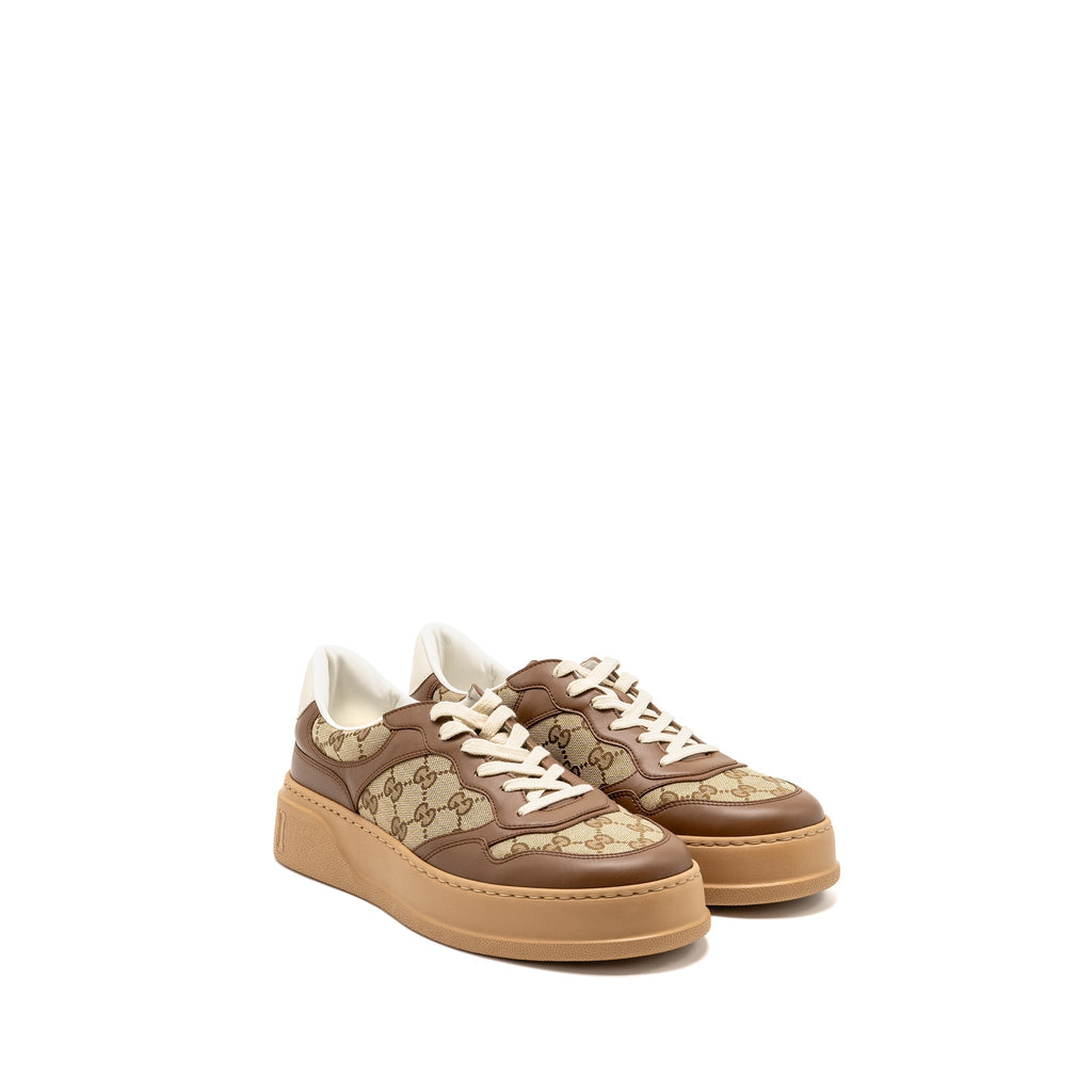 GUCCI SNEAKER GG SUPREME CANVAS/LEATHER BROWN