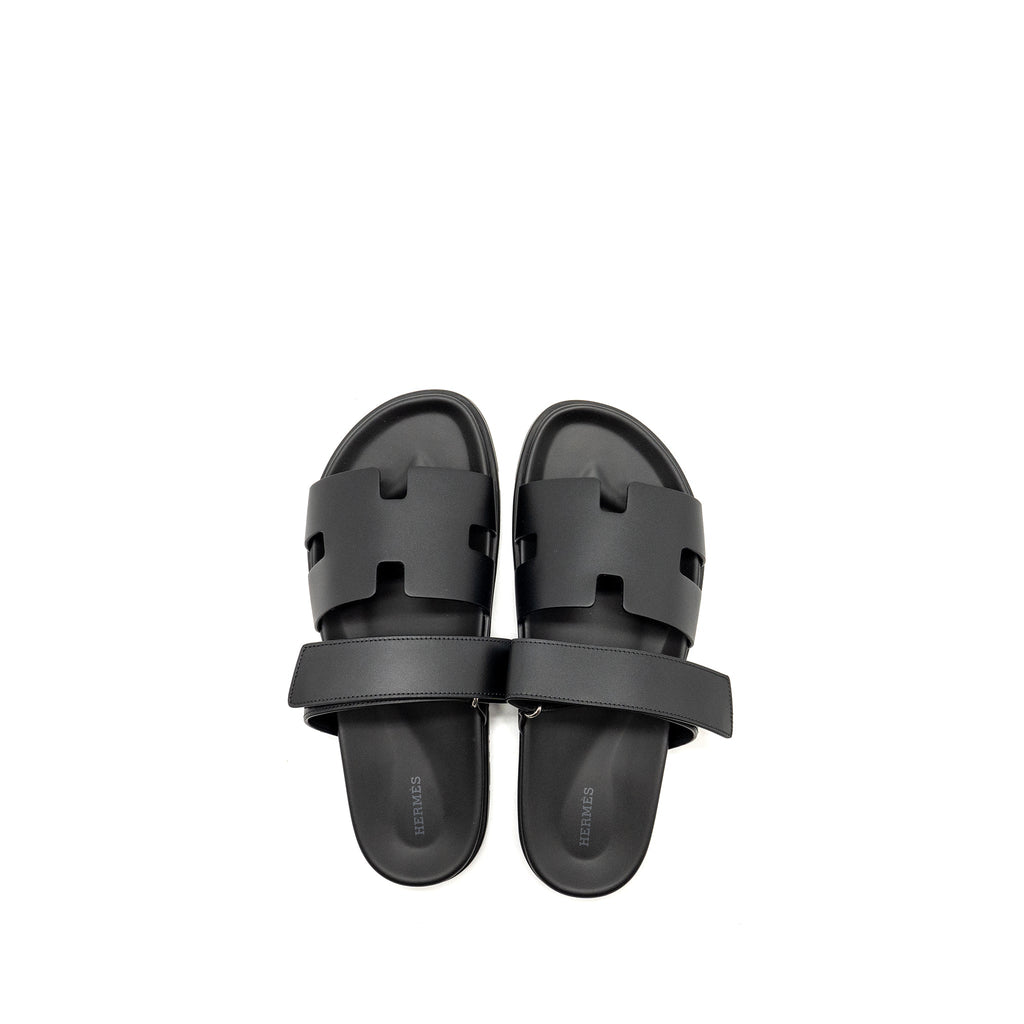 HERMES CHYPRE SANDALS BLACK