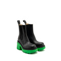 BOTTEGA VENETA FLASH ANKLE BOOTS MILITARY CALFSKIN GRASS BLACK