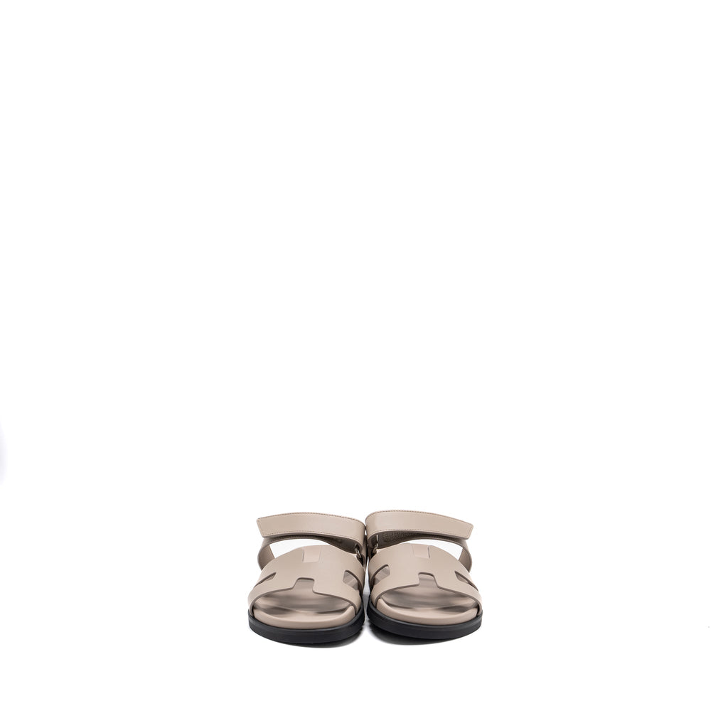 HERMES CHYPRE SANDALS VEAU BEIGE MASTIC SHW