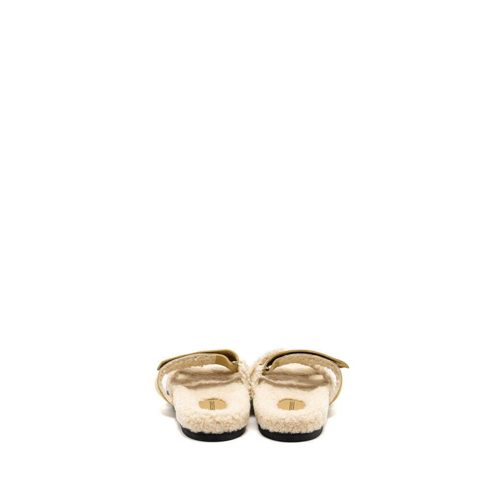 HERMES CHYPRE SANDALS CHÈVRE VELOURS BEIGE ALBATRE