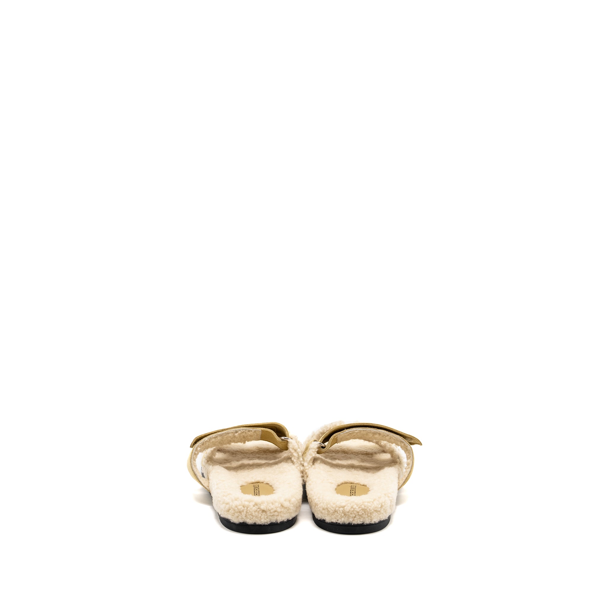 HERMES CHYPRE SANDALS CHÈVRE VELOURS BEIGE ALBATRE