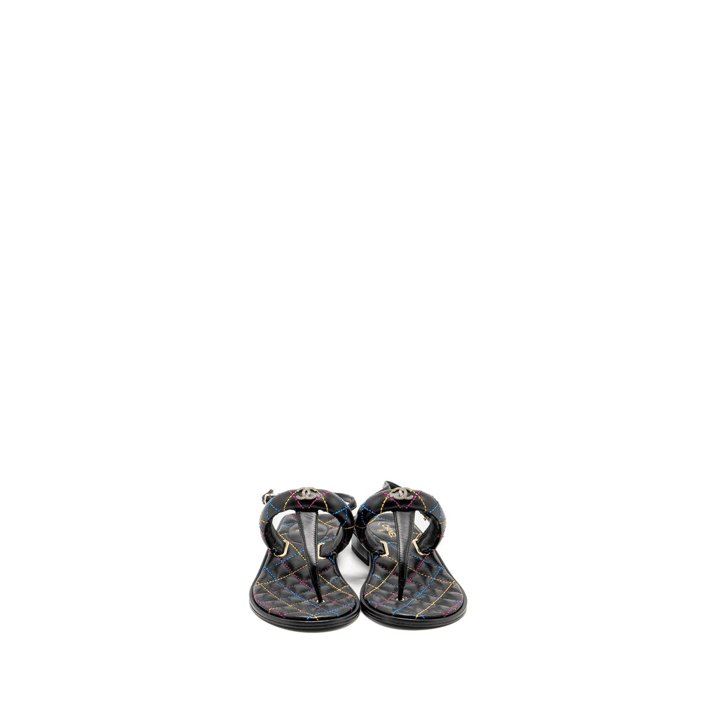 CHANEL SANDALS BLACK /MULTICOLOUR
