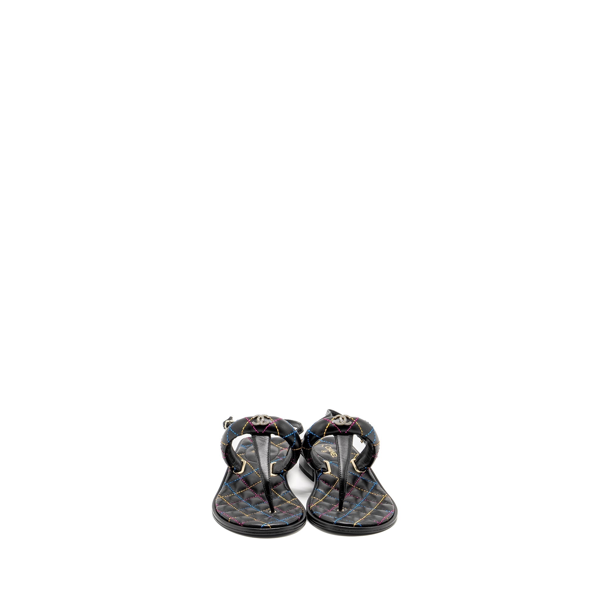 CHANEL SANDALS BLACK /MULTICOLOUR