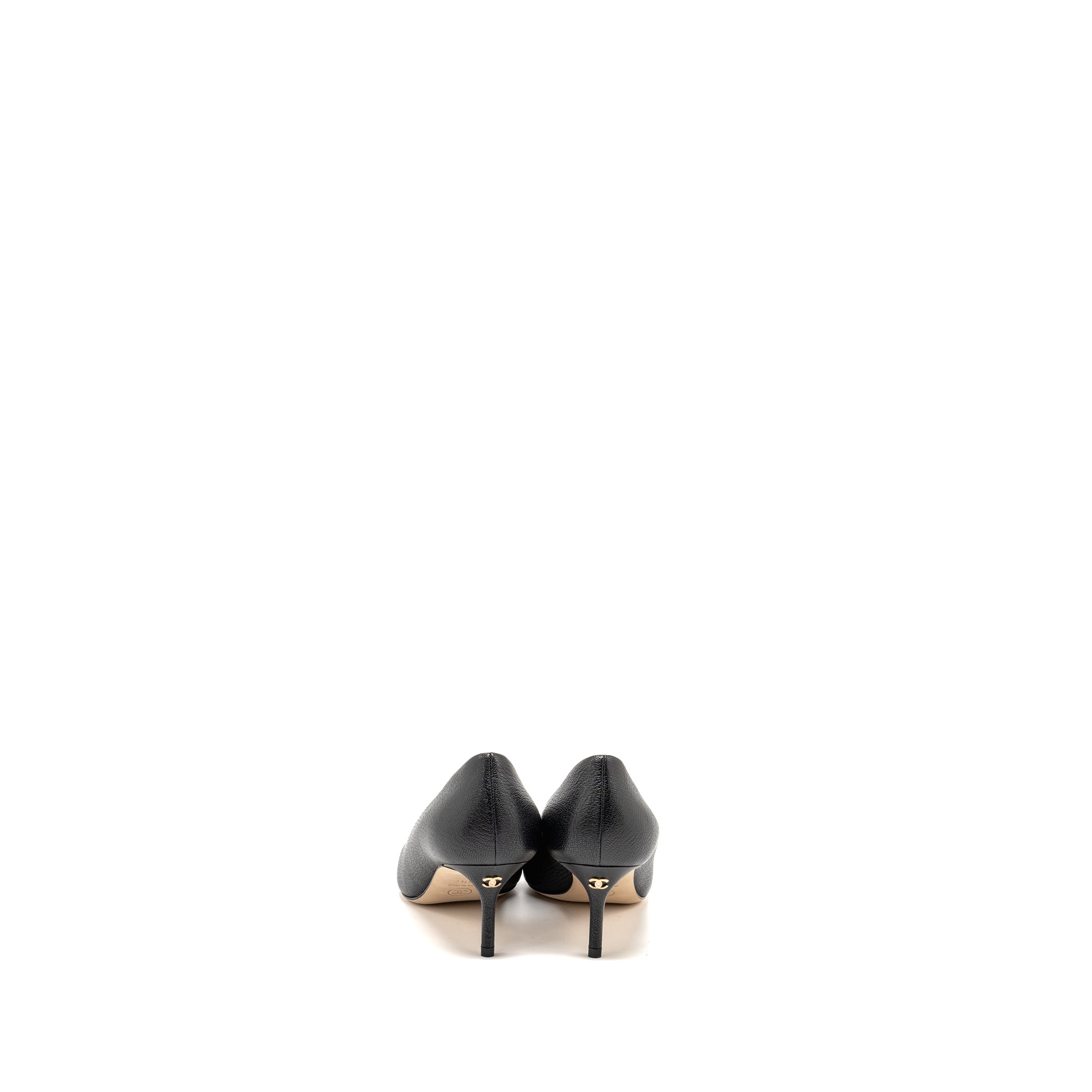 CHANEL HEELS LEATHER BLACK