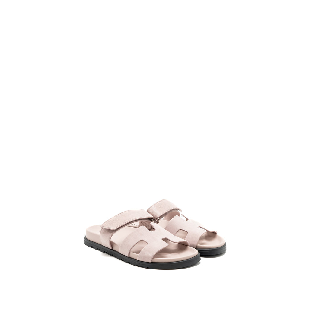 HERMES CHYPRE SANDALS SUEDE / MAUVE PALE
