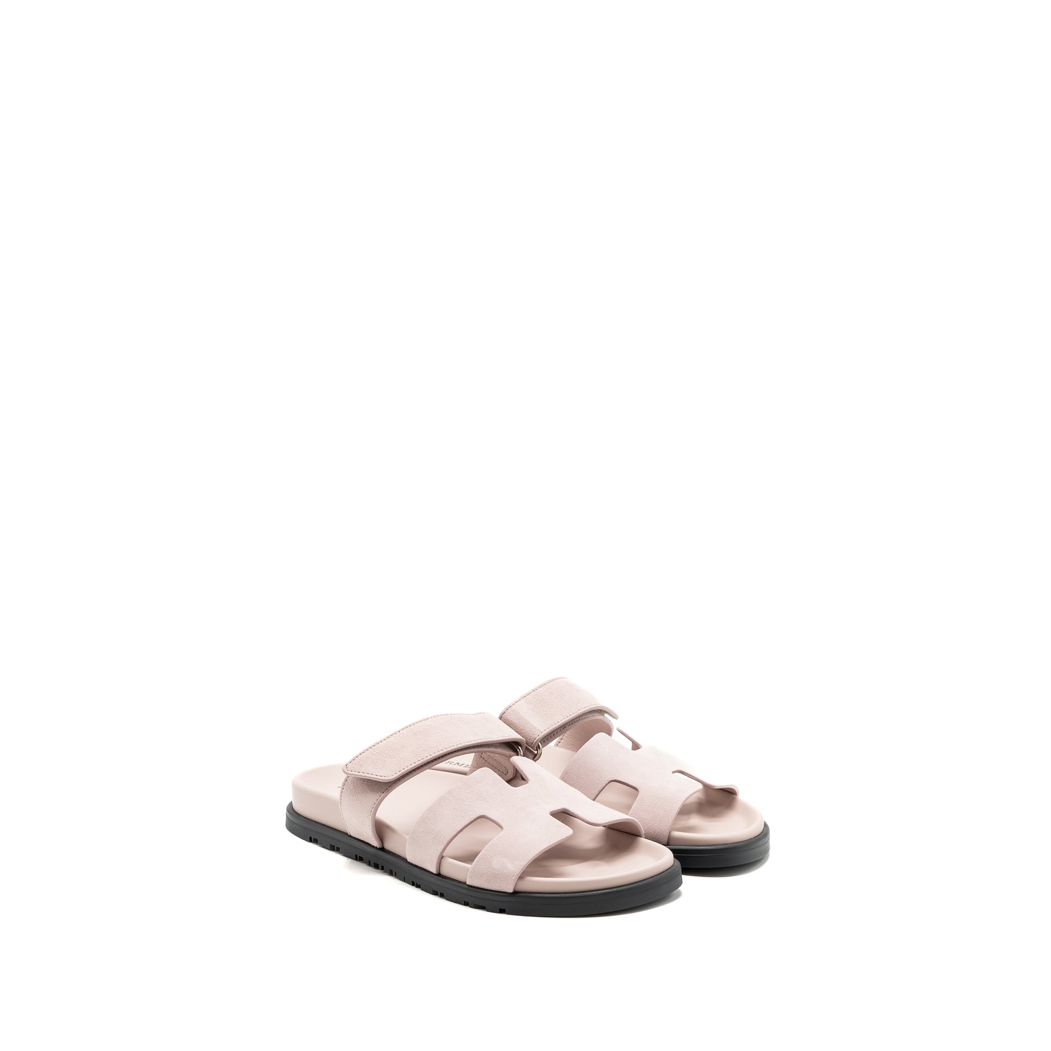 HERMES CHYPRE SANDALS SUEDE / MAUVE PALE