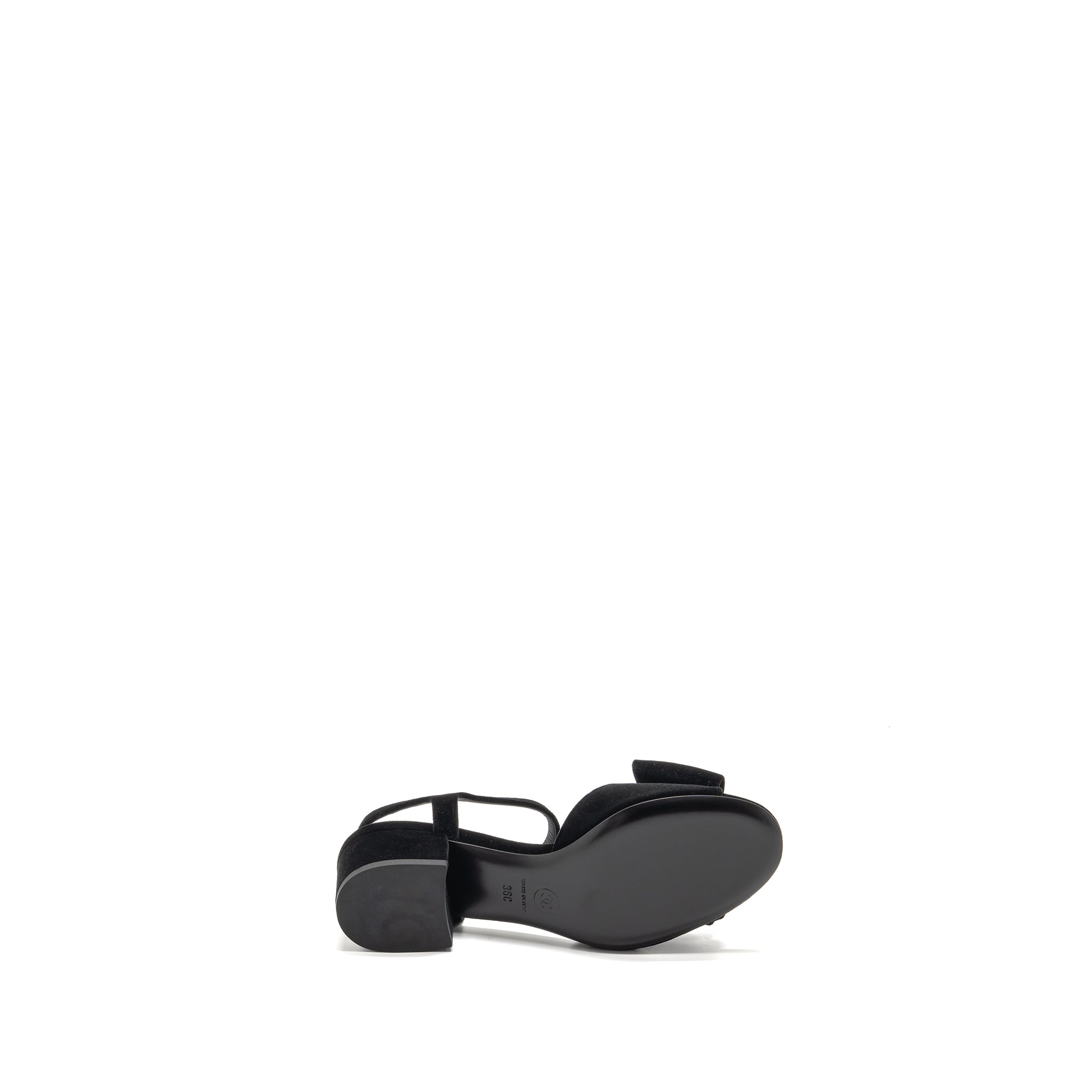 CHANEL 24K CRYSTAL CC LOGO SANDALS VELVET BLACK LGHW