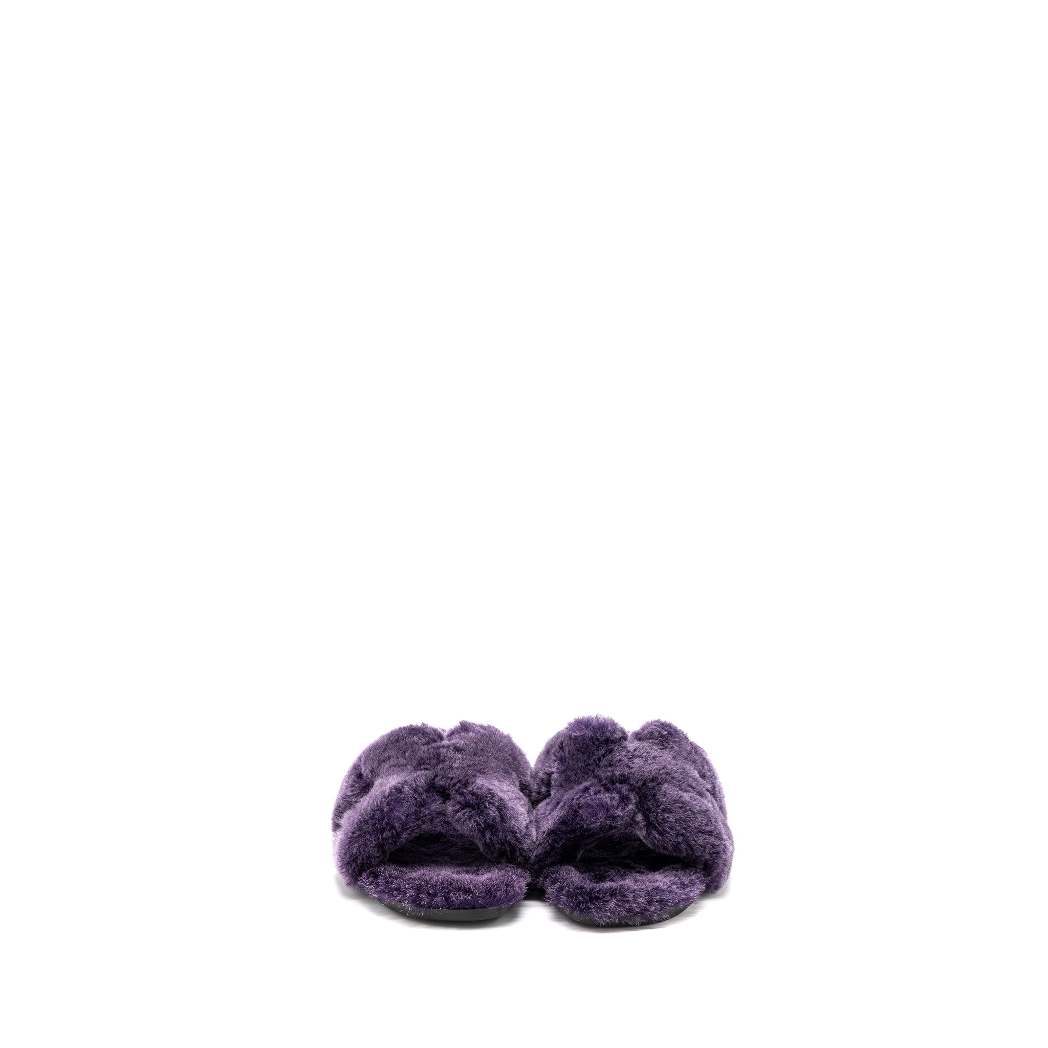 HERMES ORAN SANDAL SHEARLING PURPLE