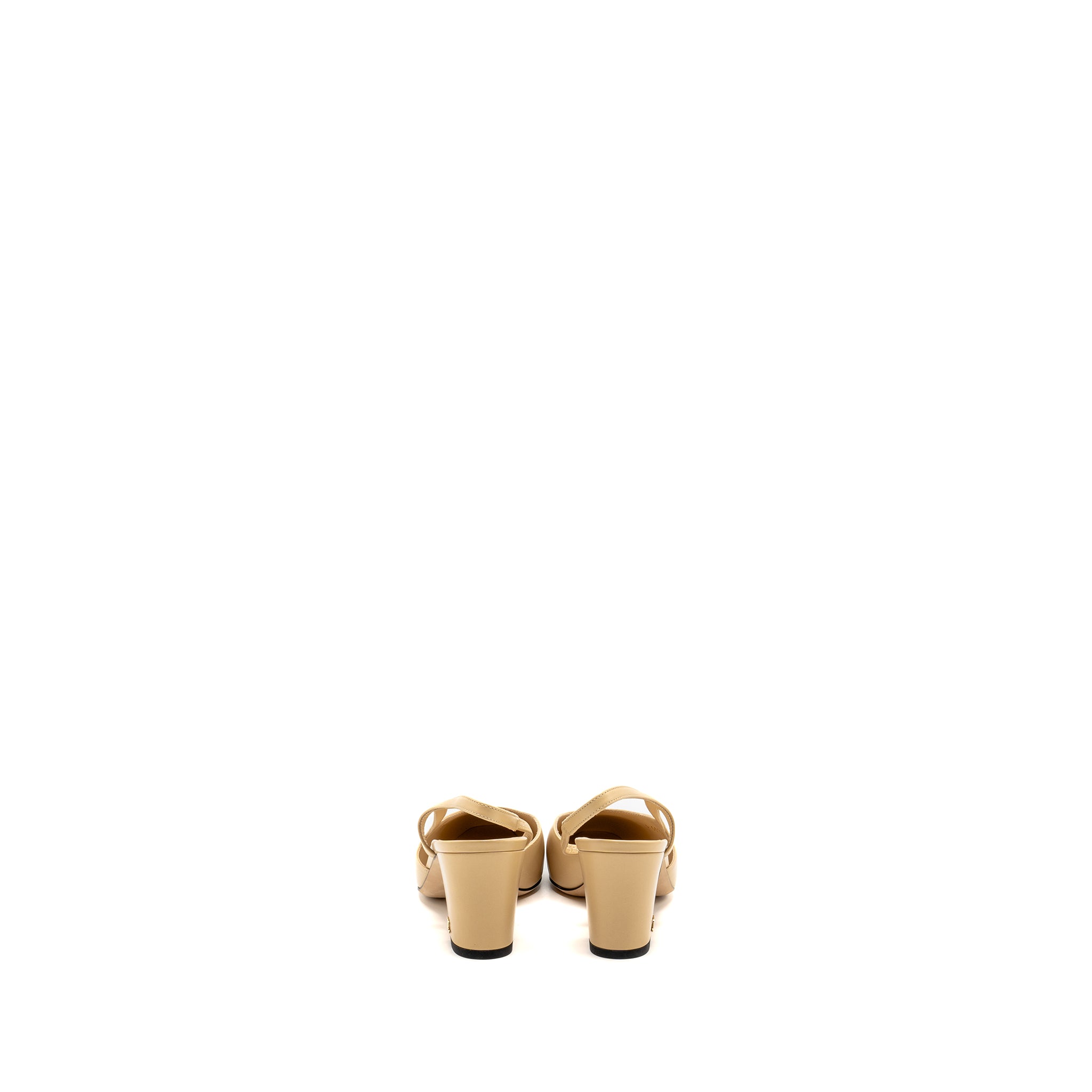 CHANEL SLINGBACK PUMPS LEATHER BEIGE / BLACK