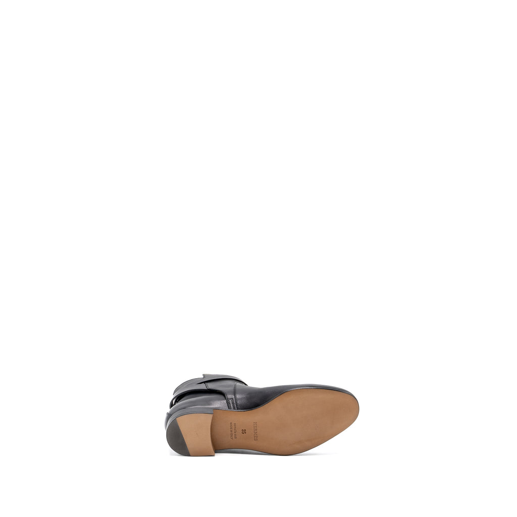 HERMES NEO ANKLE BOOTS WITH KELLY BUCKLE CALFSKIN BLACK SHW