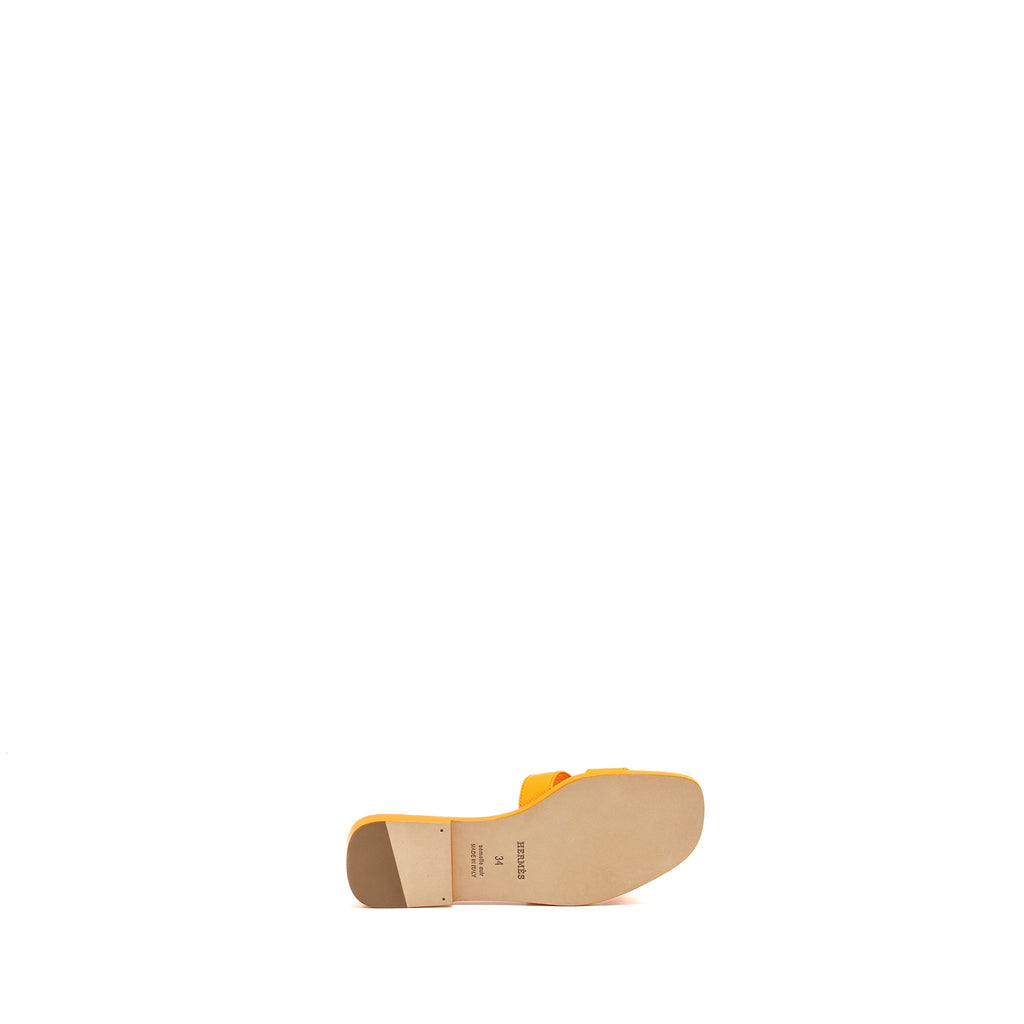 HERMES ORAN SANDALS EPSOM ORANGE