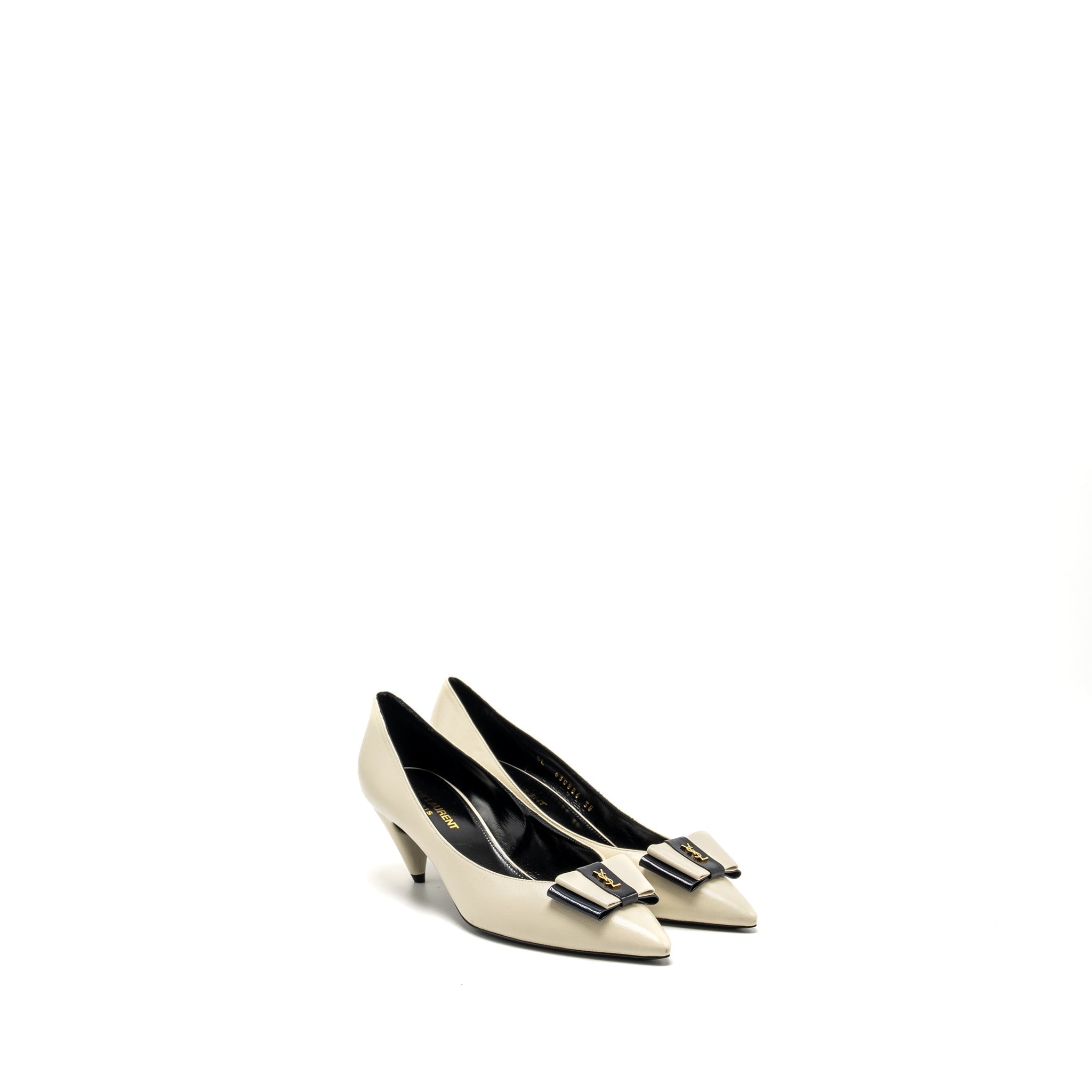 SAINT LAURENT ANAIS BOW YSL PUMP WHITE/MULTICOLOUR