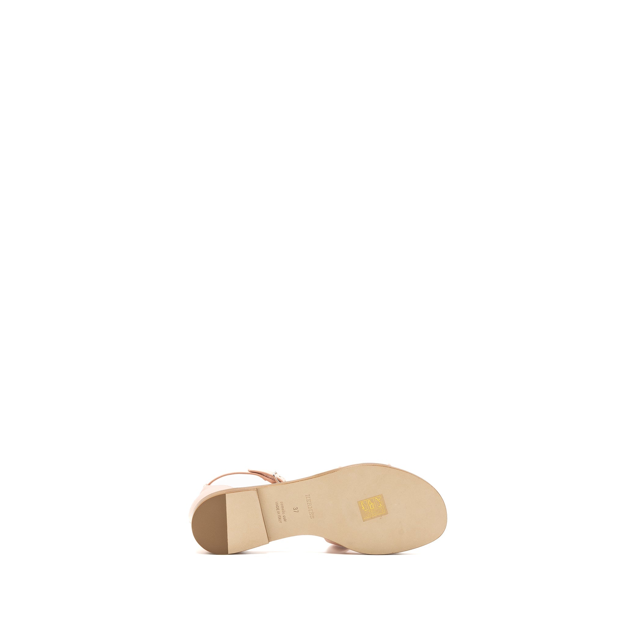 HERMES SANTORINI SANDALS EPSOM LIGHT PINK SHW